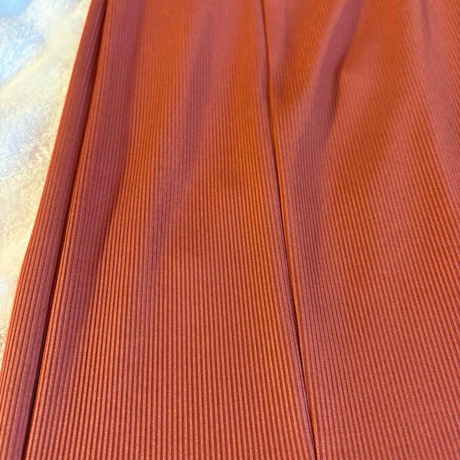 Rust/copper colored body con dress no label size small mermaid cut