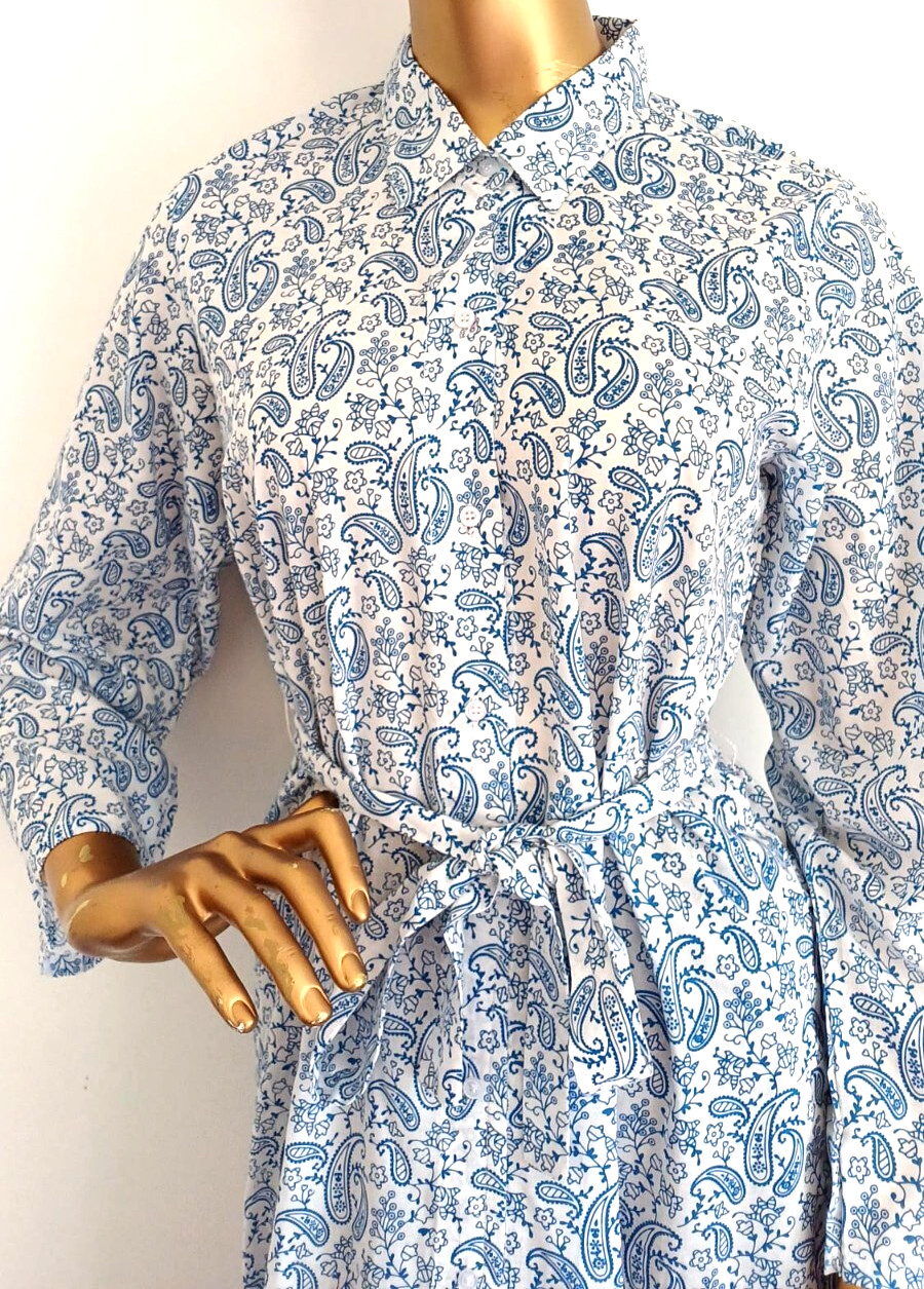 Indian Hand made Block Print Organic Cotton Floral Dress for Women All Seasons