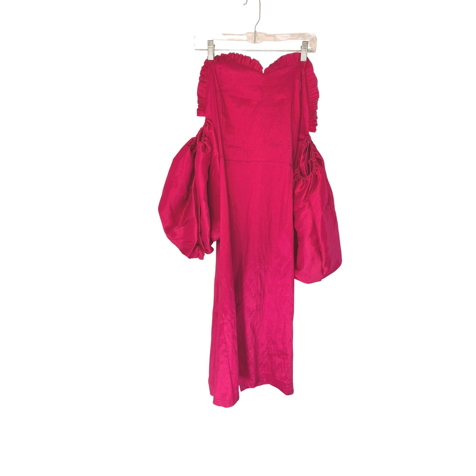 Aomei Pink Off Shoulder Dress Sweetheart Neckline Puff Sleeve Strapless 2XL