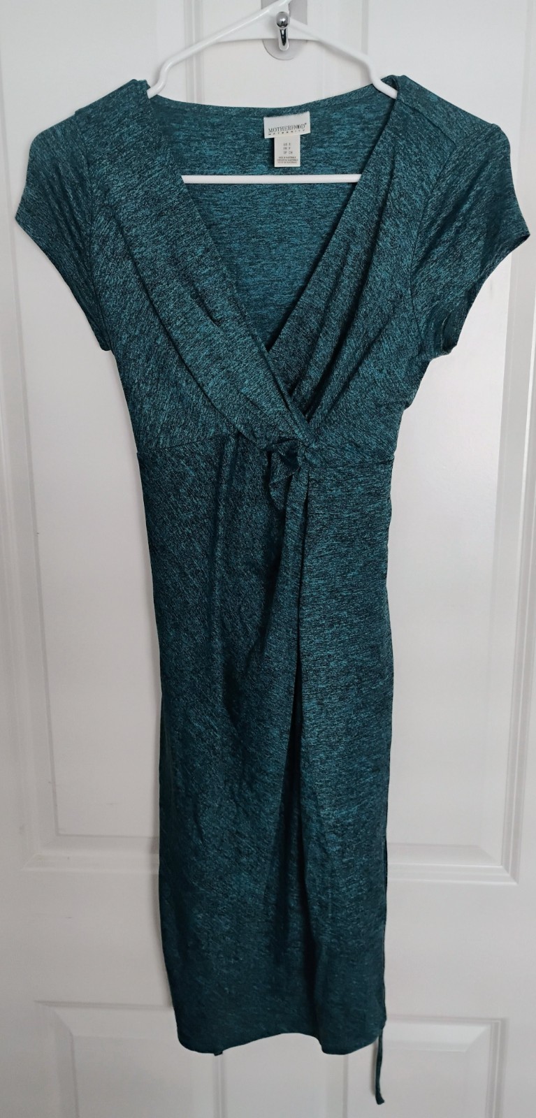 Motherhood Maternity Dress Women’s Small Faux Wrap Dress Turquoise