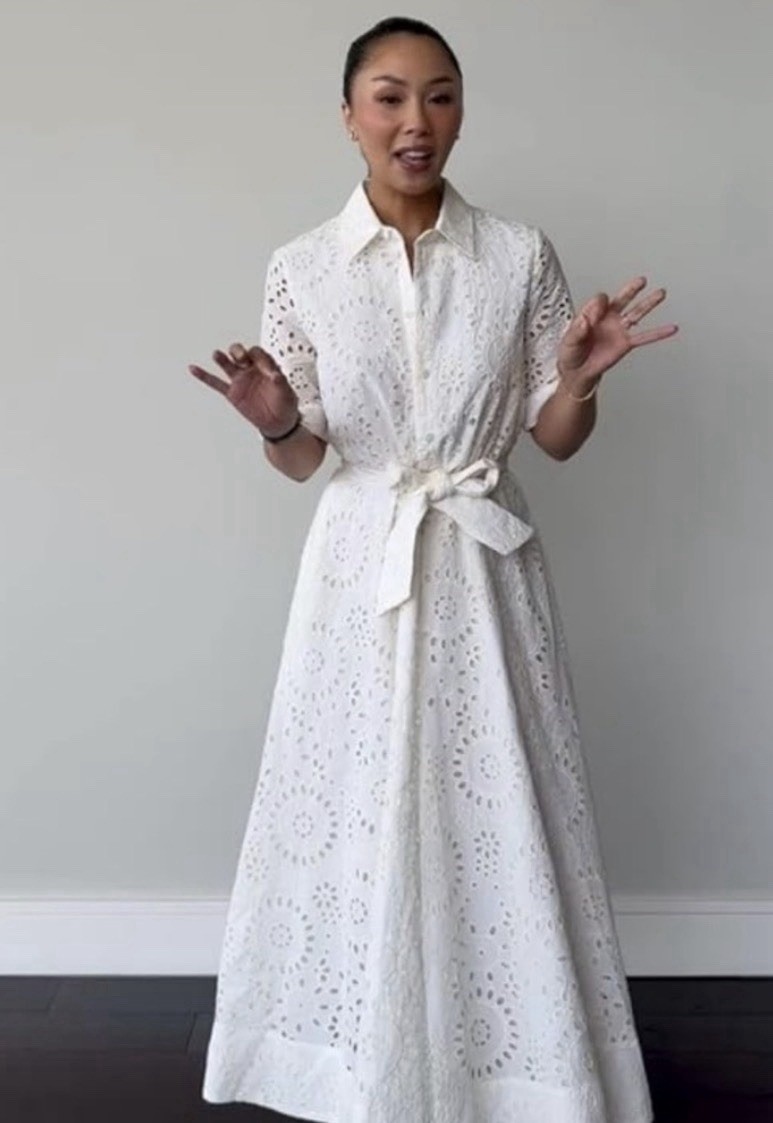 ZARA XS, NWT $129 SS25 ZW COLLECTION EMBROIDERED SHIRT DRESS ECRU | 4786/137