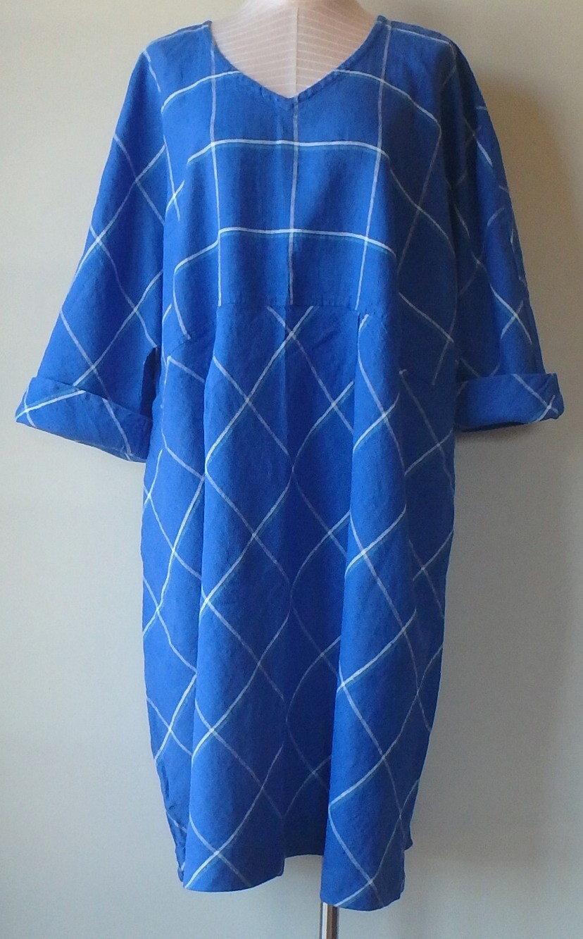 FLAX Designs Linen Dolman Dress 2G NWT Linen Dress ROYAL TATTERSALL