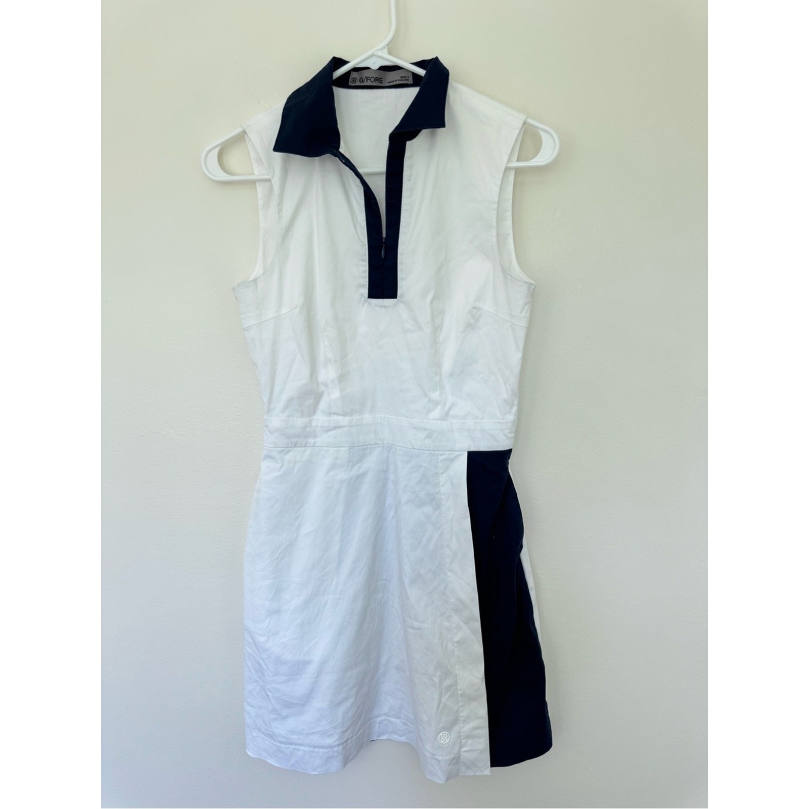 G/FORE Colorblock Sleeveless Golf Dress White Navy size 2