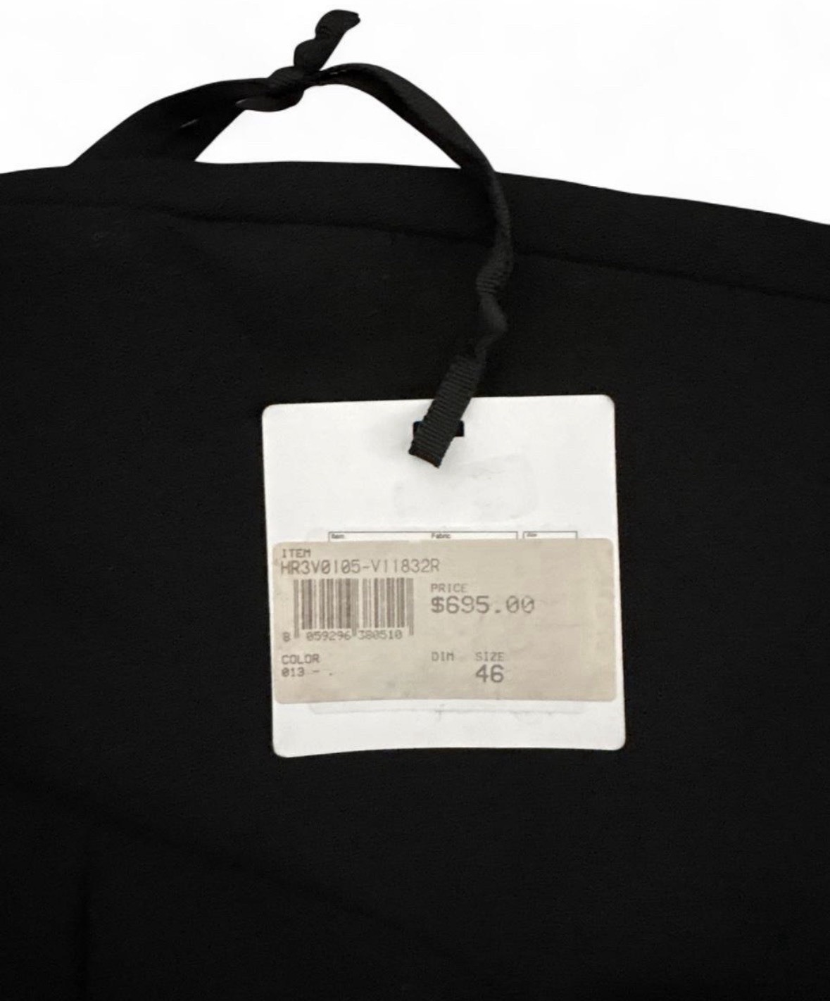 RED Valentino Black Solid Round Neck 3/4 Sleeve Bow A-Line Short Dress 46