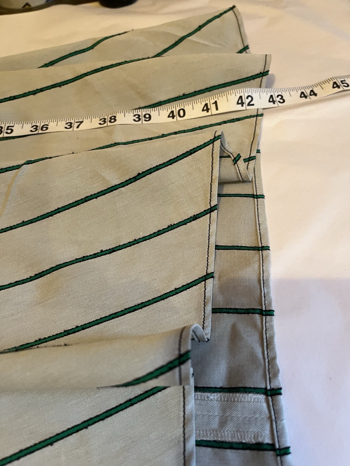 NWT cedric Charlier size 4 faux wrap midi dress in stripe zip closure green/gray