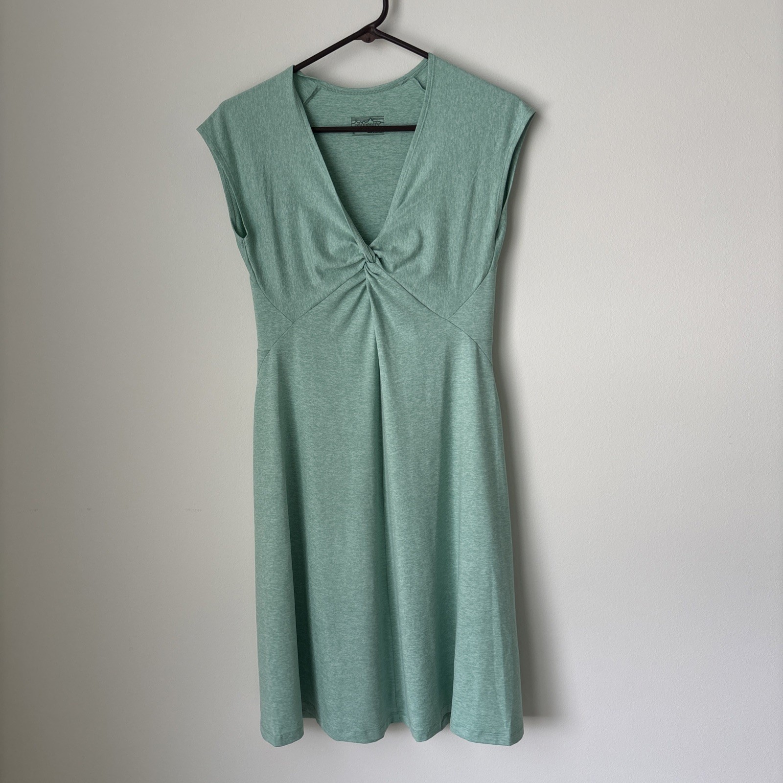 Patagonia Dress Womens Sz S Seabrook Bandha Wrinkle Resistant V Neck Summer Teal