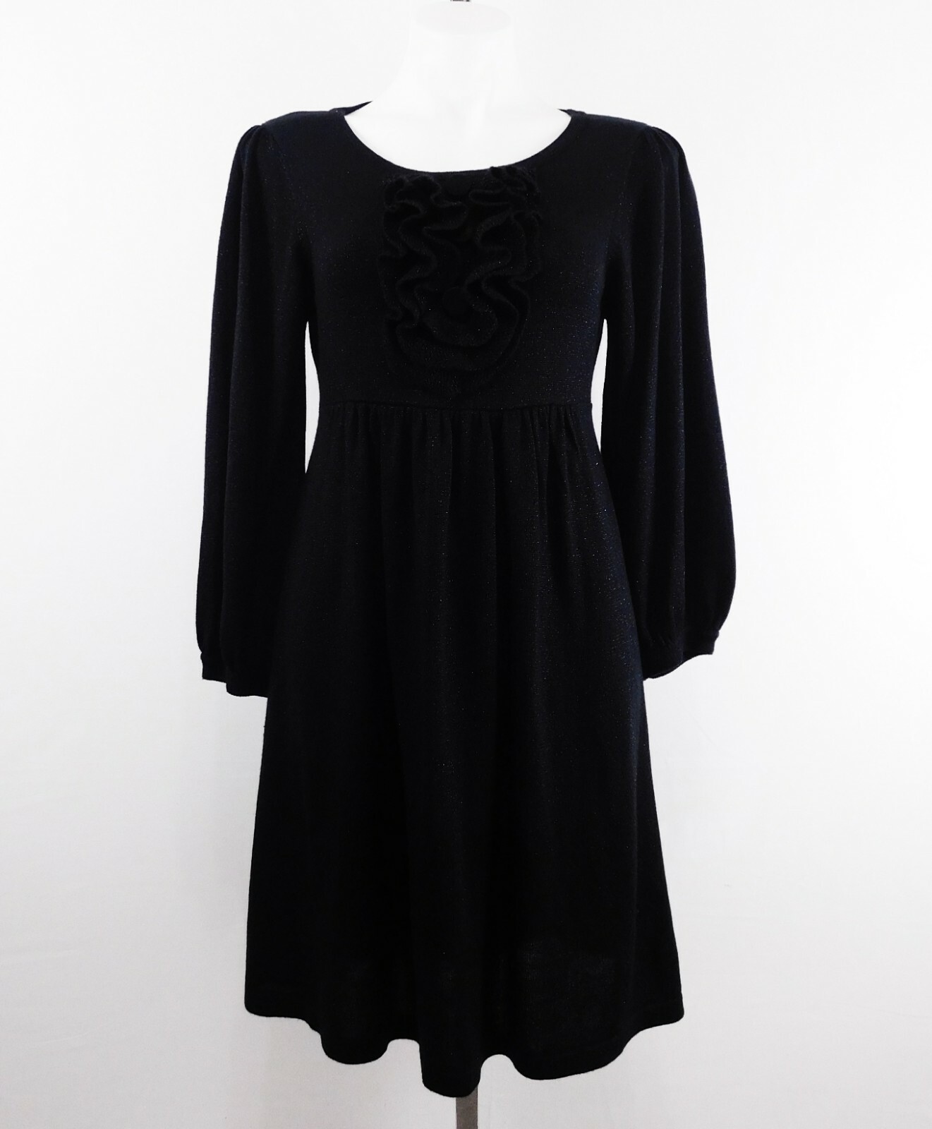H&M Women Dress, Size M, Black, 80% Acrylic, 16% Polyester, 4% Metallic