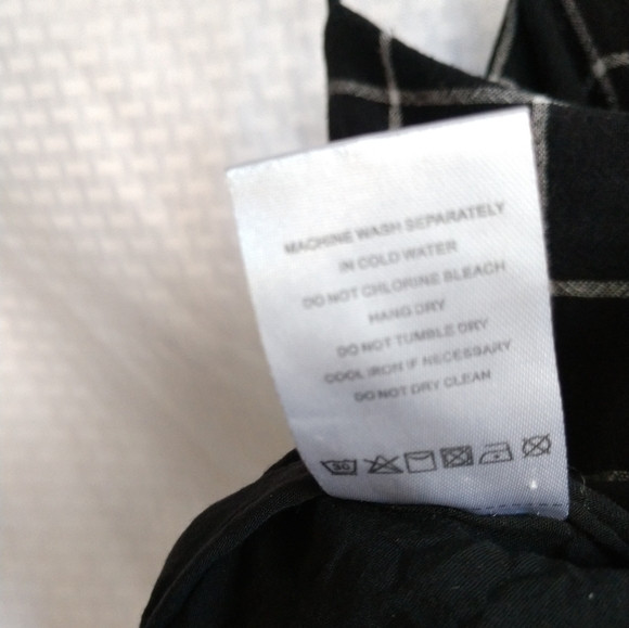 Lira Mini Dress Black White Check Faux Knot Wrap Front Size Small Chest 28″