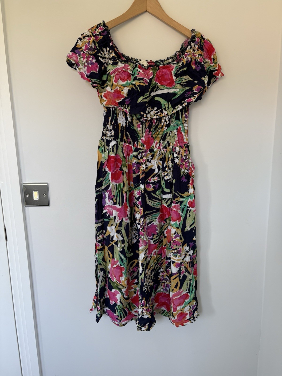 Next Beachwear tropical floral mini dress Size 10 Pockets Summer Beach Holiday
