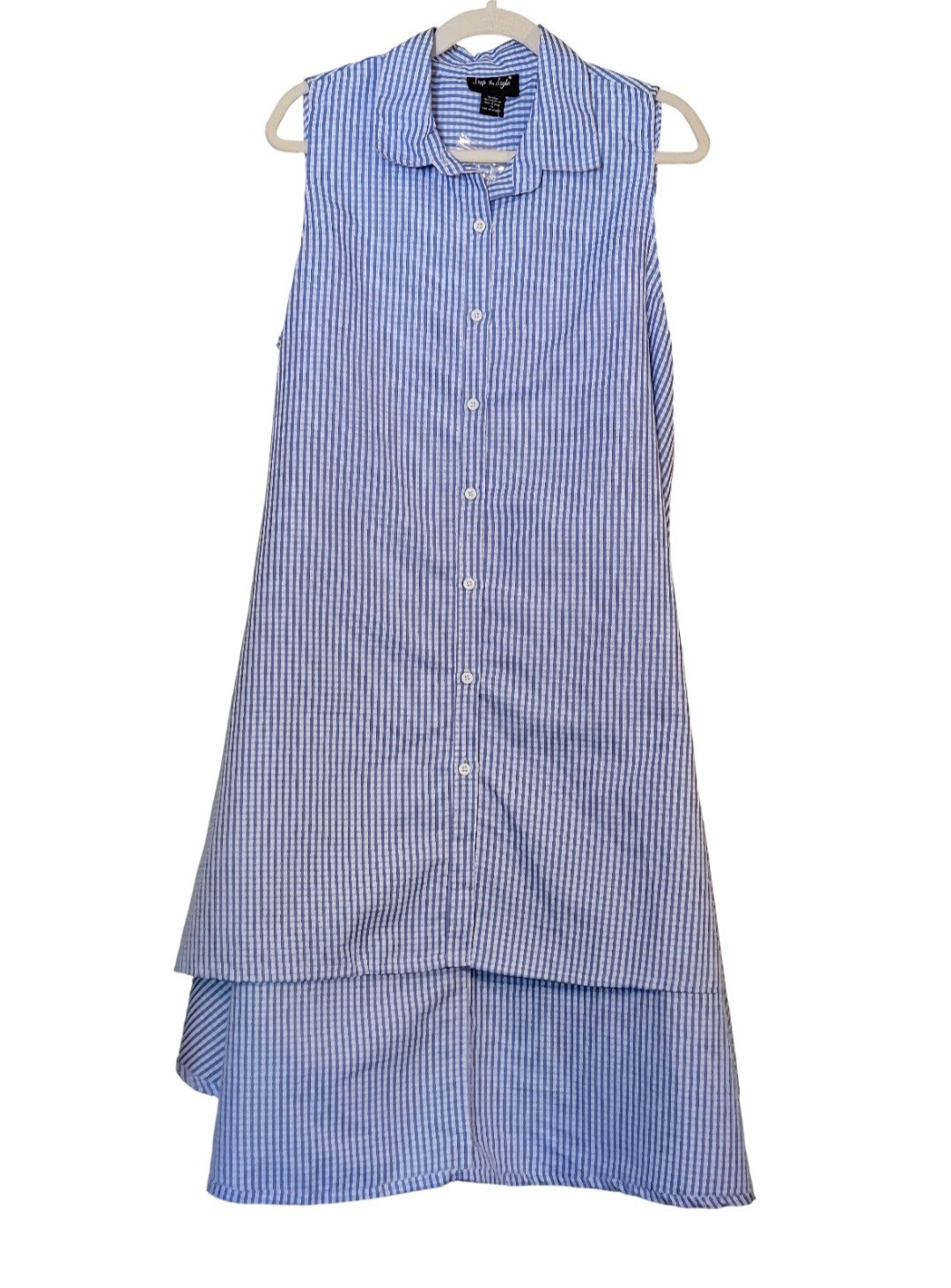NWT Step In Style Sleeveless Button Down Dress, Size XL, Matching Face Mask