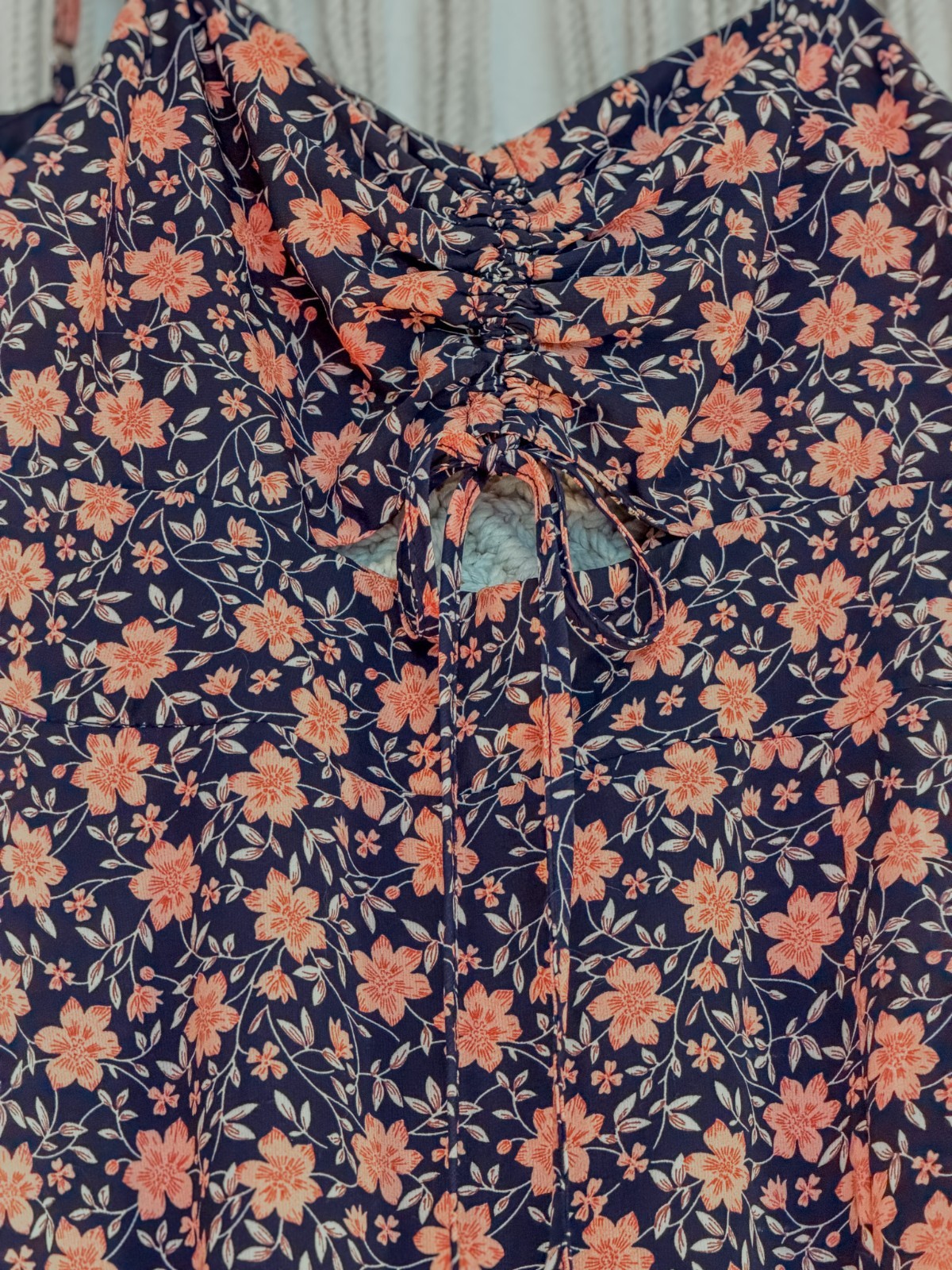 Lulus Floral Maxi Dress Navy Orange Ruffle Strap Sleeveless Size S