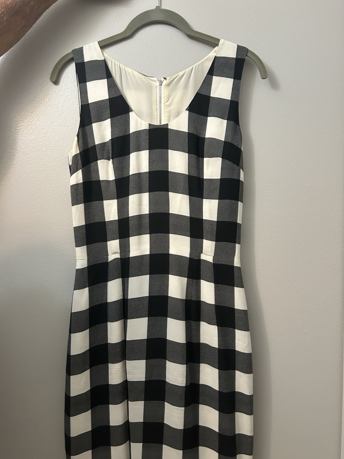 Dolce & Gabbana Gingham Checkered Print Cady Sheath Bodycon Maxi Dress IT40