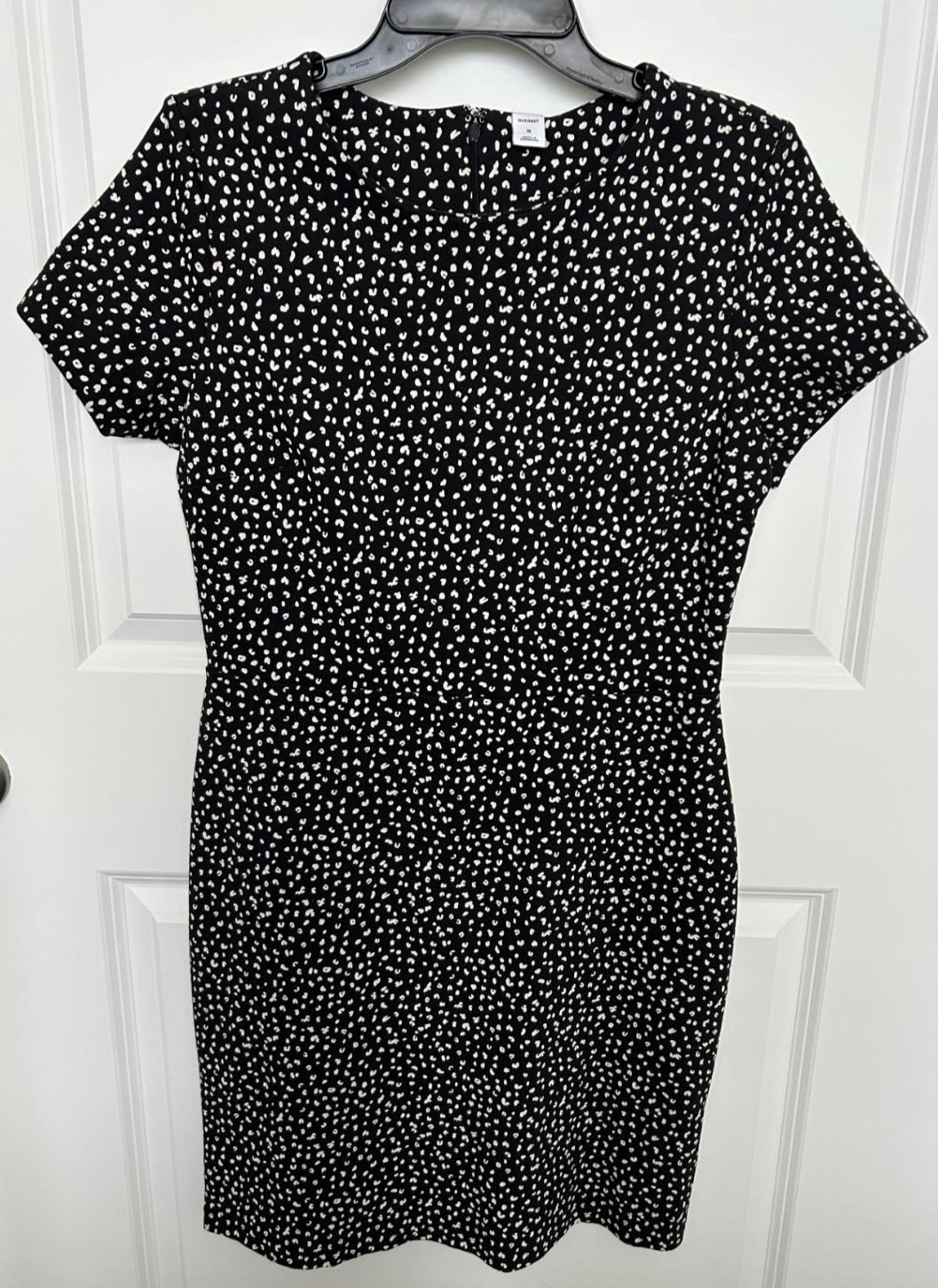 Old Navy Medium M Sheath Dress Black Stretch Short Sleeve Career Office Work