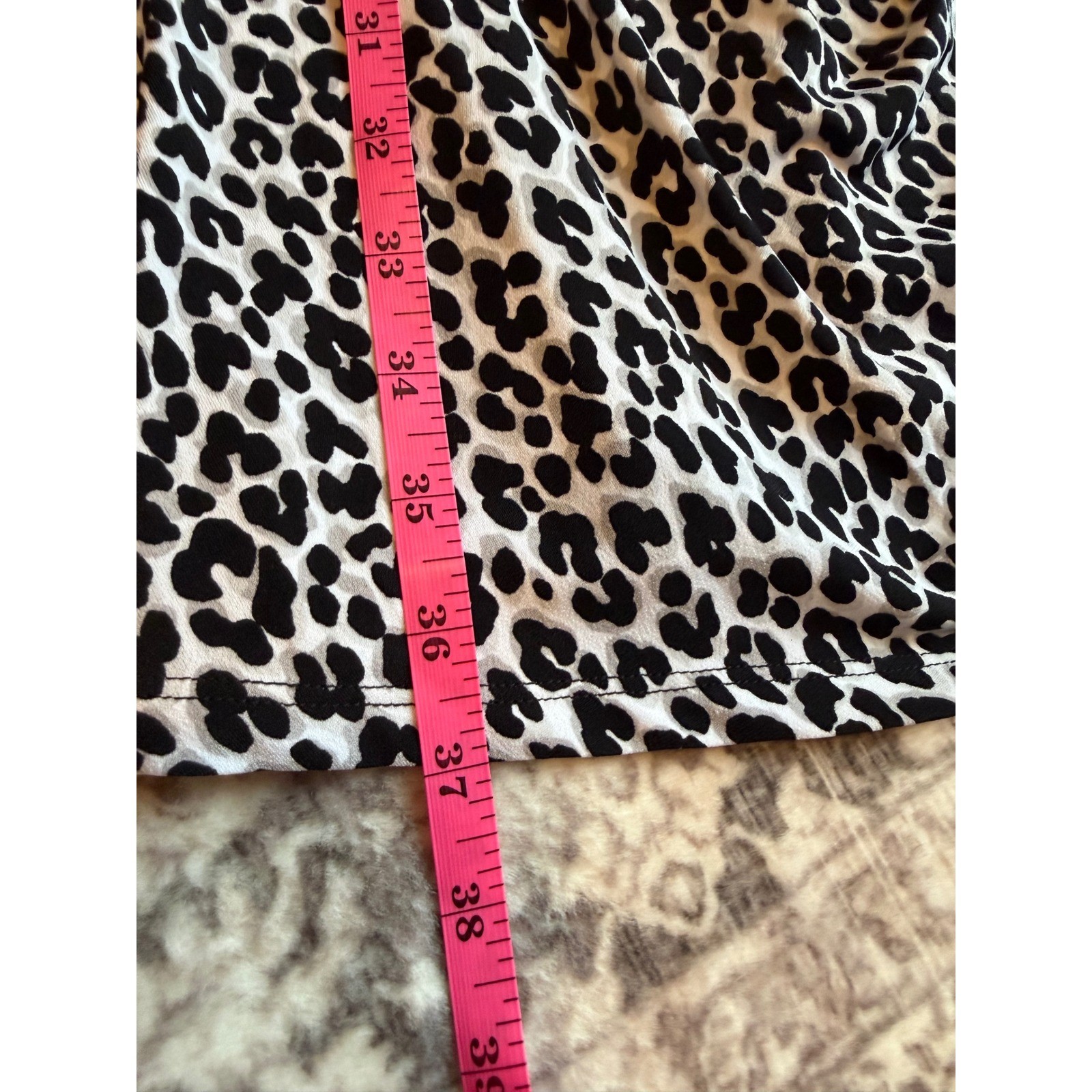 Michael Michael Kors Leopard Animal Print Ruched Sheath Dress Aluminum Large