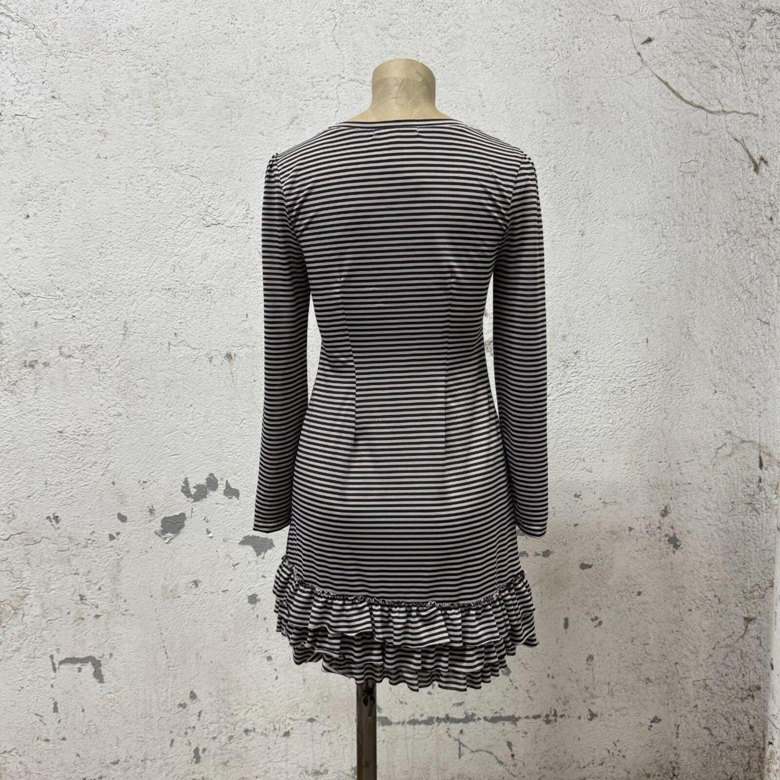 Y2K Vintage Sequin Bow Striped Mini Dress