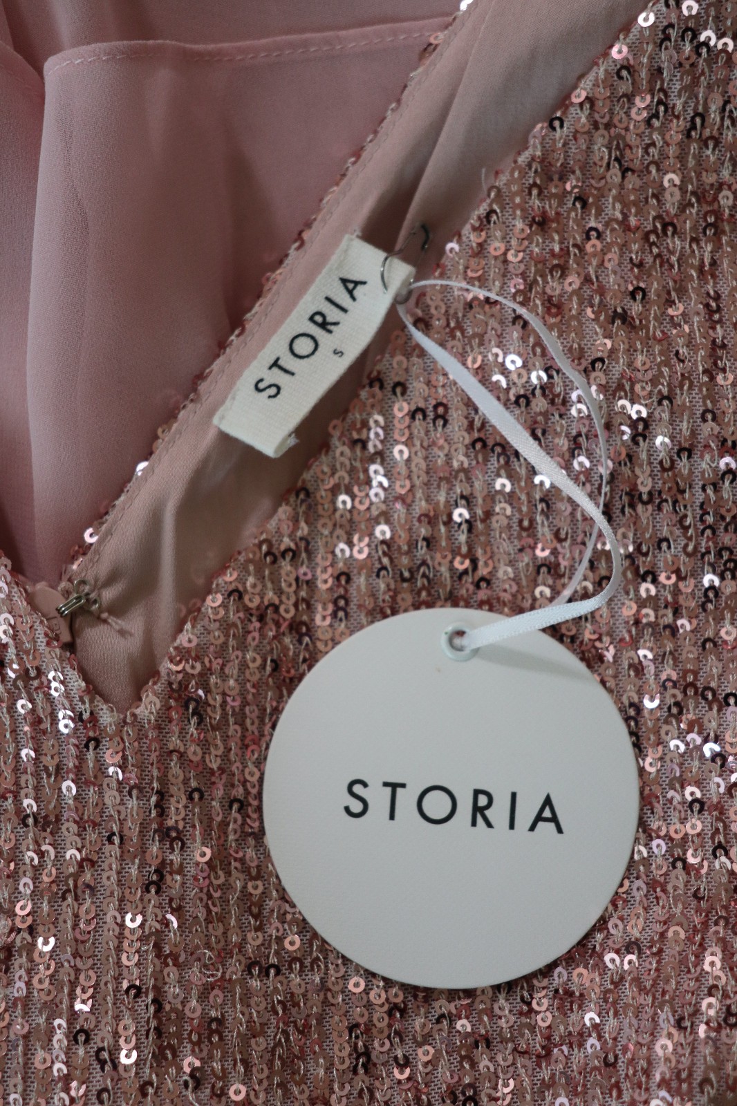 Storia Pink Metallic Sparkle Sequin Chiffon Ruffled Babydoll Mini Dress Women S