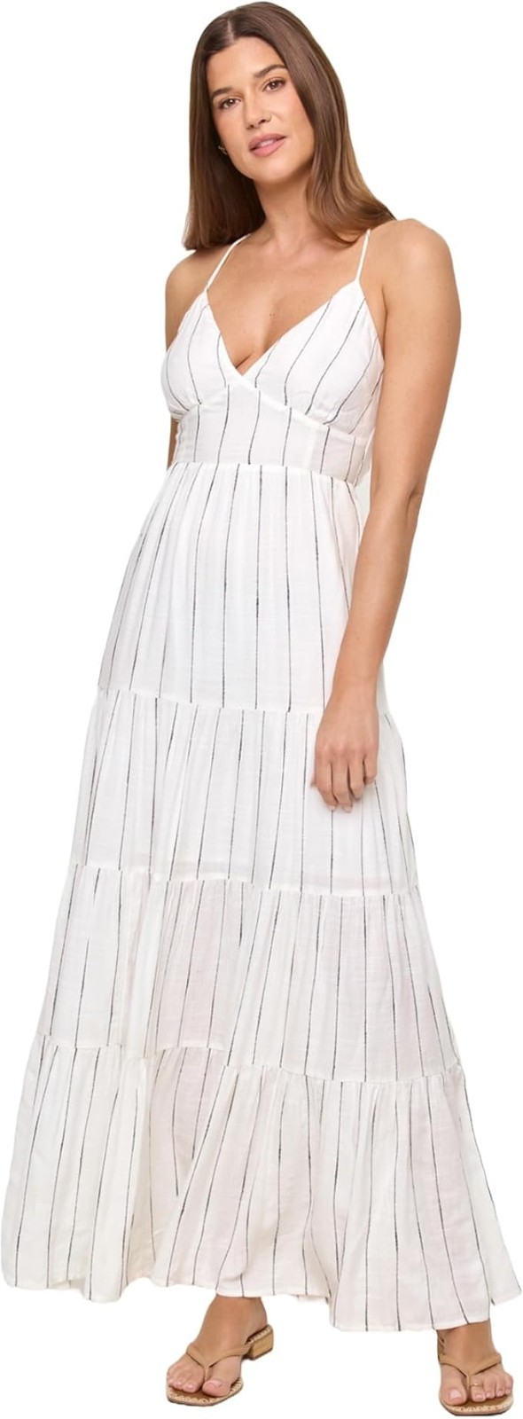 L Space® (Women’s XL) Laina™ Stripe Maxi Cover-Up Sundress in White – $170