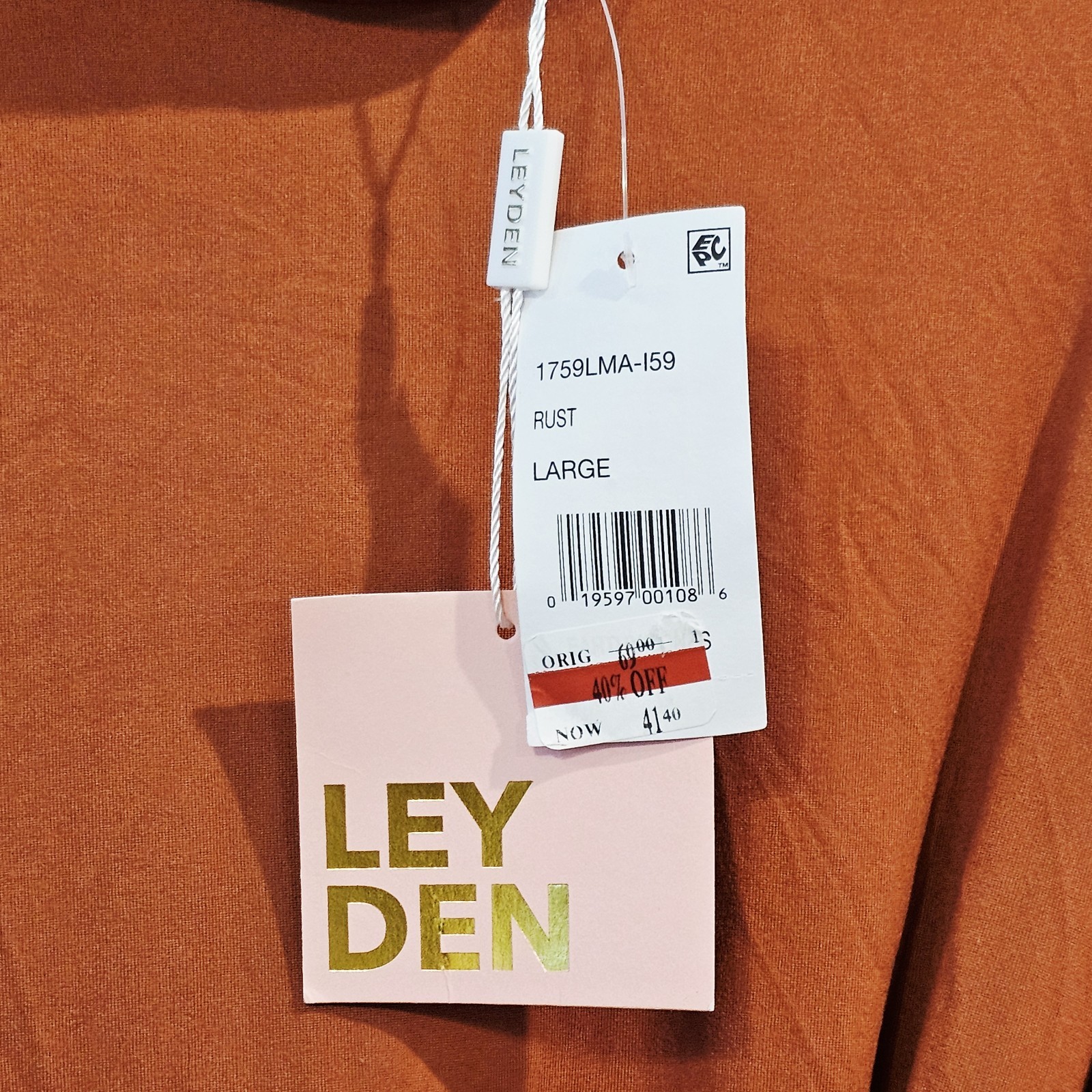 LEYDEN CASUAL BELTED MINI DRESS Size Large Rust Career Fall Fashion Office BNWT