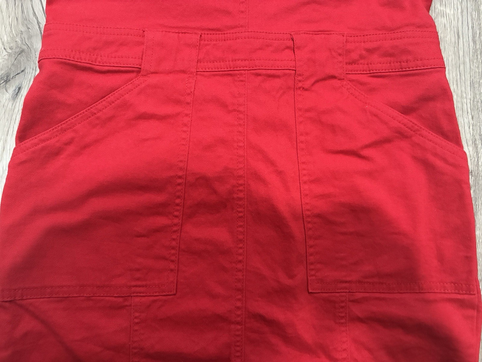 Dickies Overall Dress Stretch Pockets Back Zipper Red Women’s S