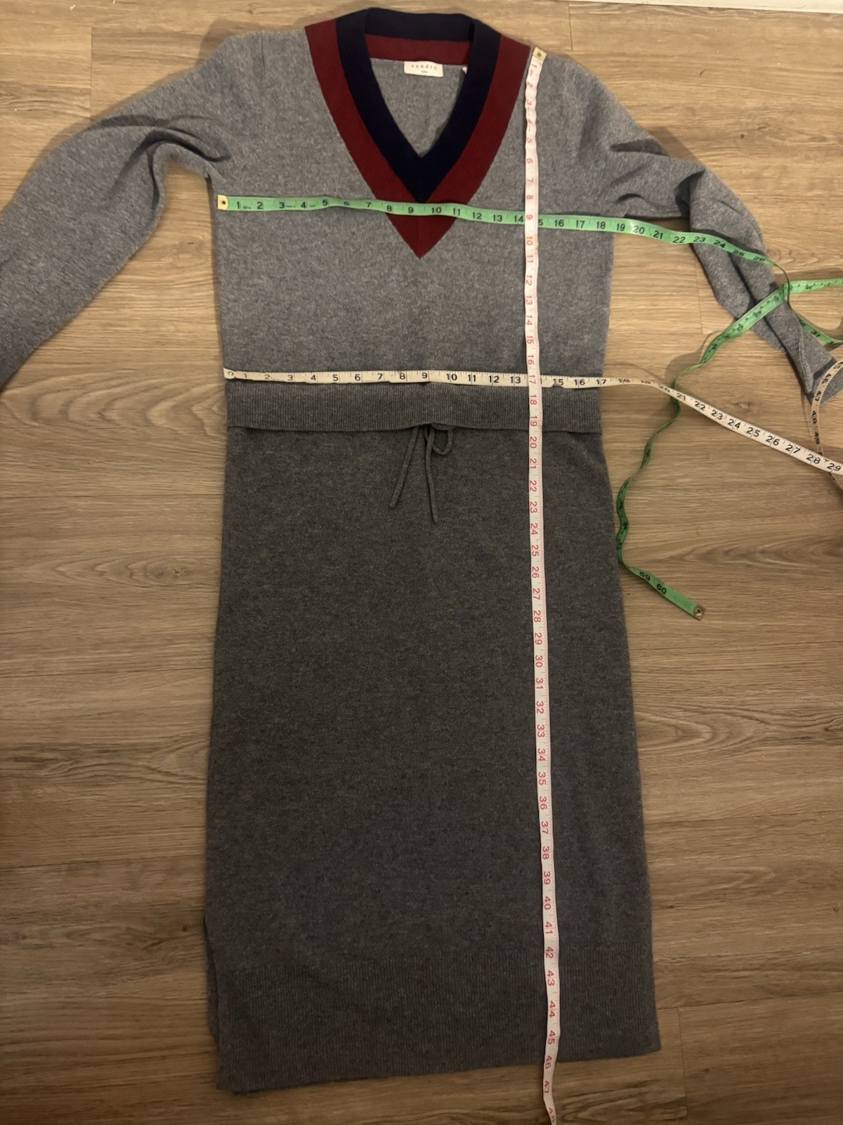 Sandro Paris Wool Cashmere Blend Gray Dress Long Sz 46/ US Small