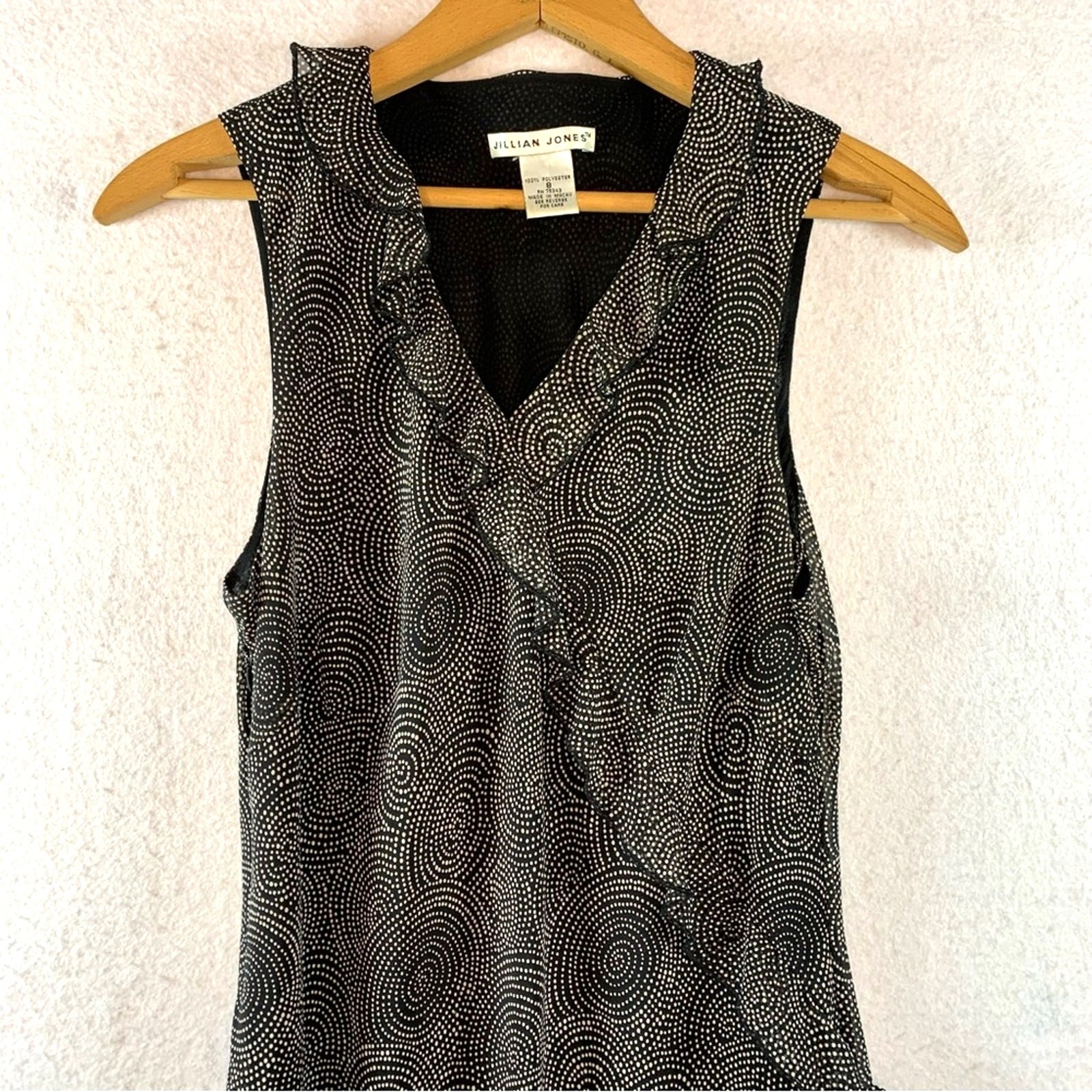 Jillian Jones Chiffon Faux Wrap Midi Dress Sz 8 Celestial Feminine Flowy Ruffle