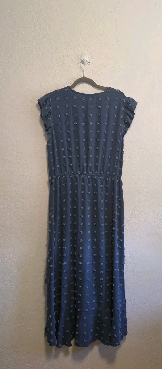 BTFBM Boho Cottagecore Cap Sleeve Swiss Dot Flowy Ruffle Sz XL