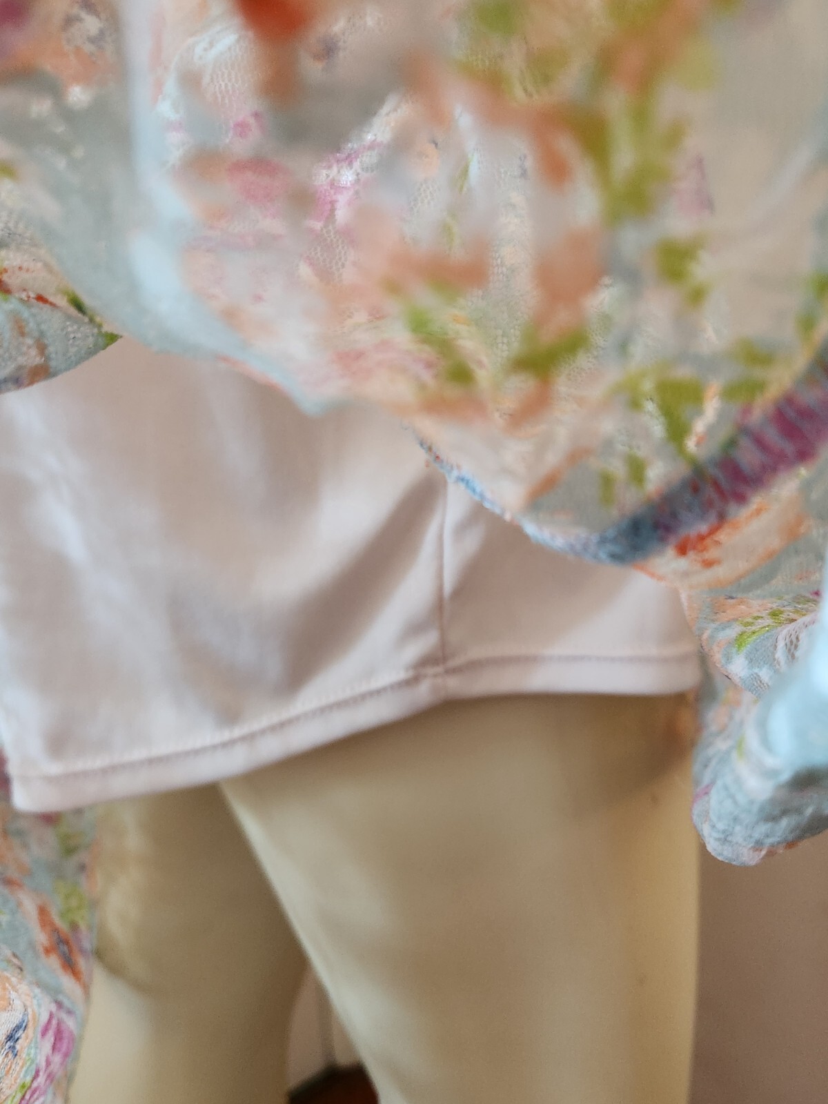 No Boundaries Midi Tunic Dress Lined Blue Lace Floral Print Slip-On Sz L (11-13)