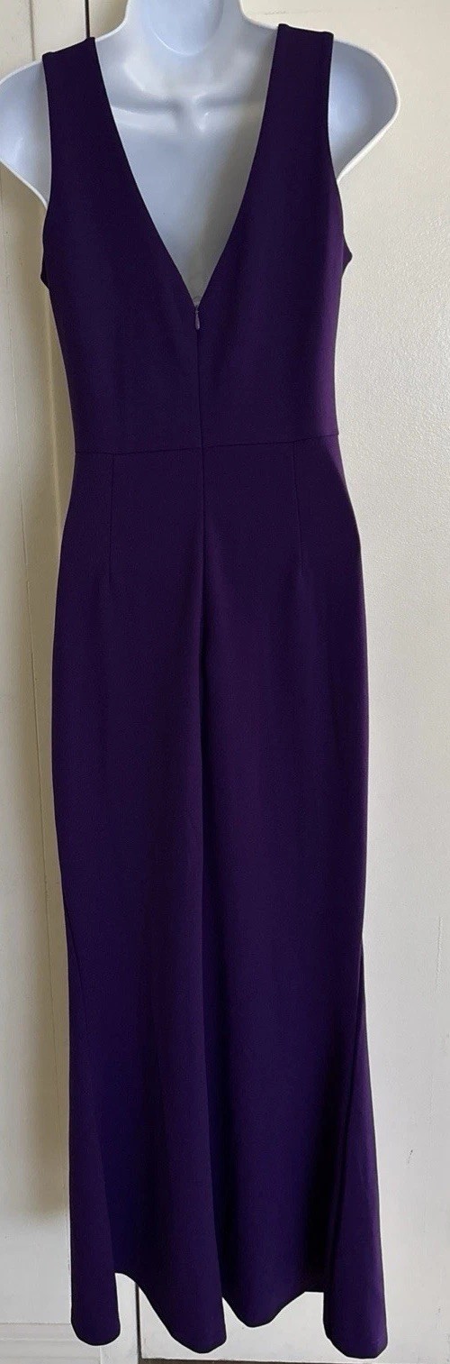 Sleeveless V Neck Split Mermaid Purple Evening Cocktail Long Dress, Urban Chic