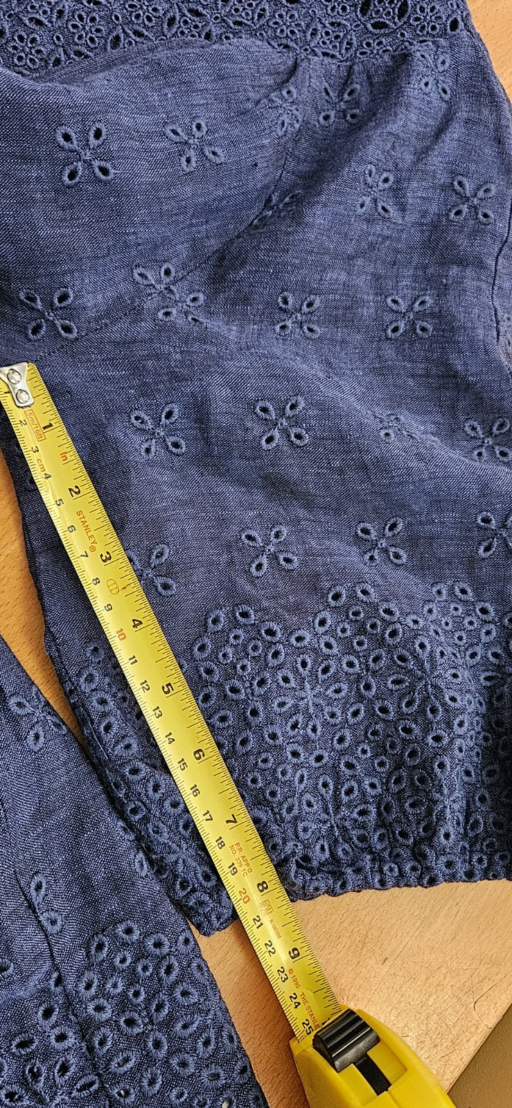 0039 ITALY navy blue 100% linen fully embroidered Maibelyn dress M bnwot rrp£250