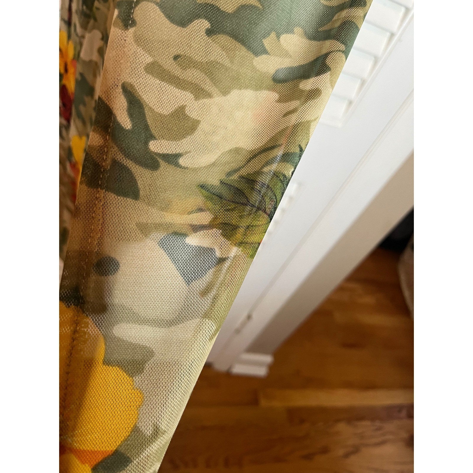 NNYC Made in Egypt Floral Camo Print Semi Sheer Dress Casual Comfy Size L