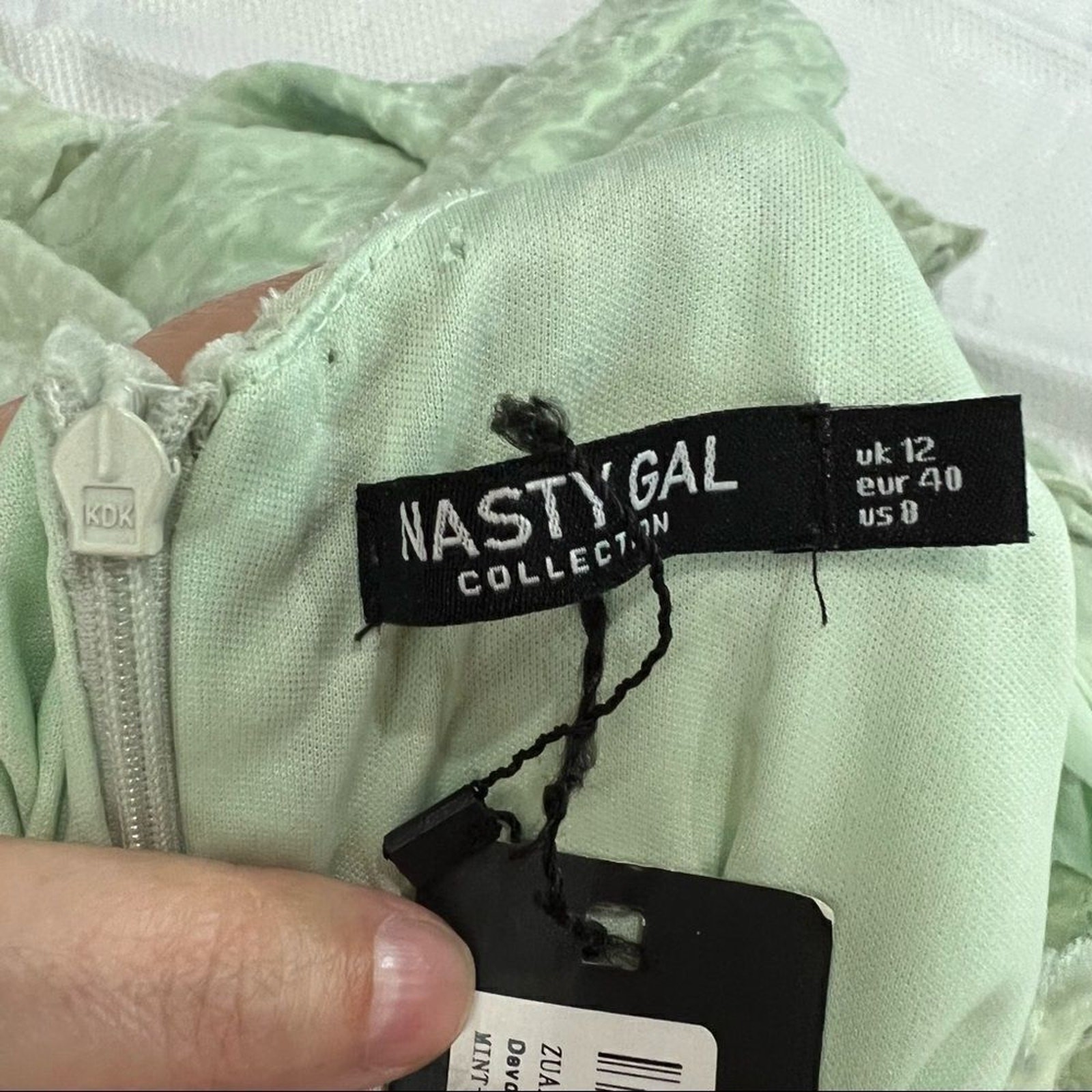 Nasty Gal Mint‎ Devore Maxi Dress Billow Sleeves Womens 8 NWT