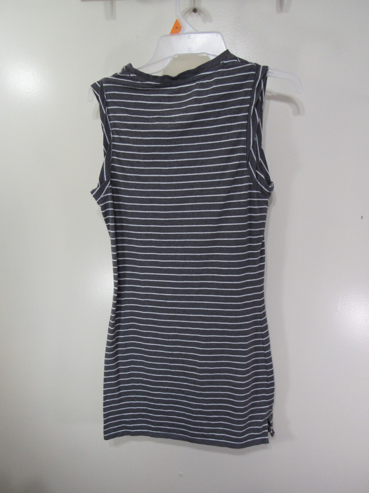 Boxercraft Dress Size XS Gray White Striped Sleeveless Pull Over Round Neck