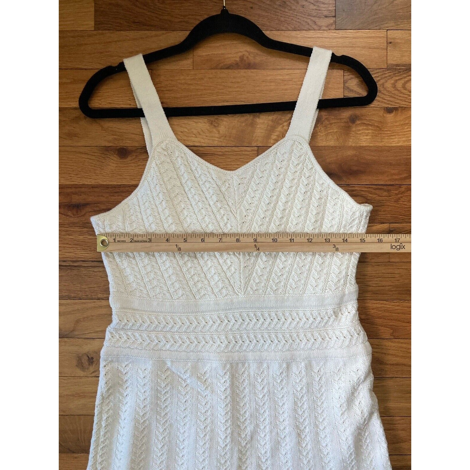 Haute Hippie NWT Cotton Stitch Embroidered Ivory Sleeveless Dress Size Medium
