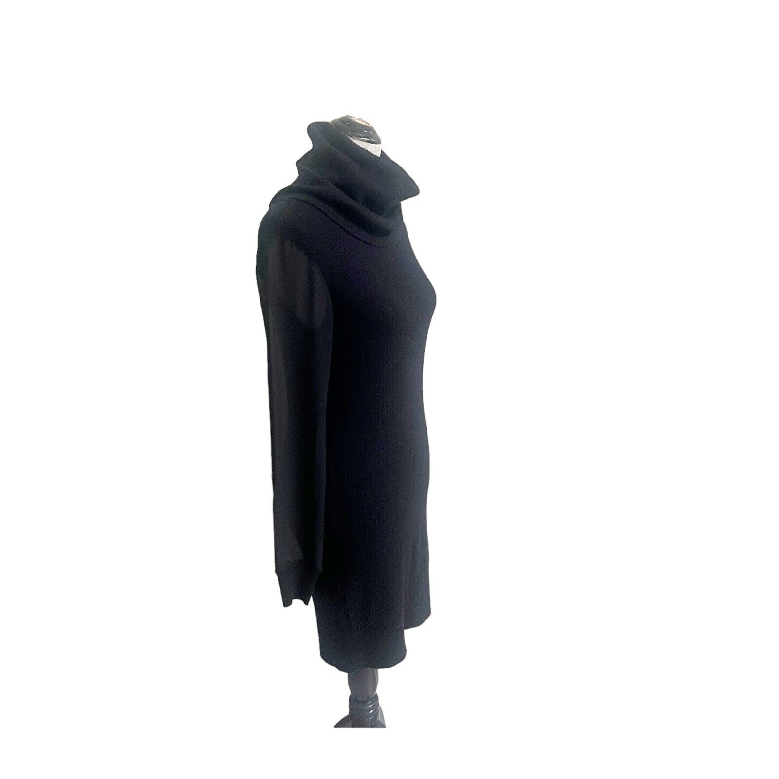 All Saints Milo Funnel Sweater Dress Black Size 6 Wool Cashmere Blend Minimalist