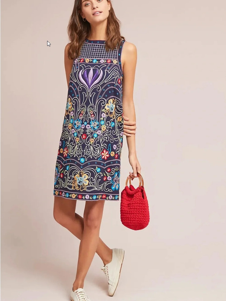 Anthropologie Kira Embroidered Tunic Dress 8 by Maeve