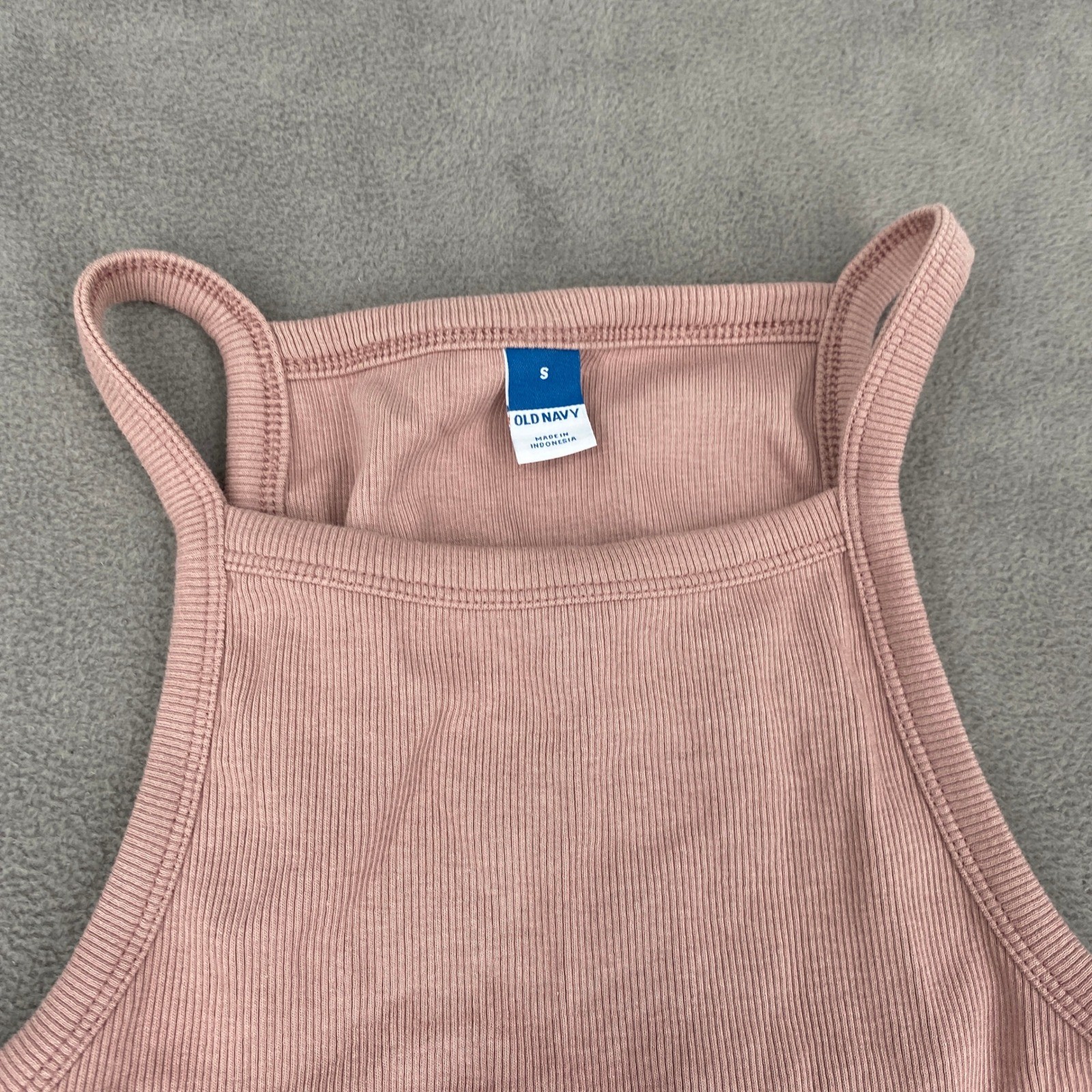 Old Navy Womens Ribbed High Neck Side Slit Maxi Dress Pink Small 5846