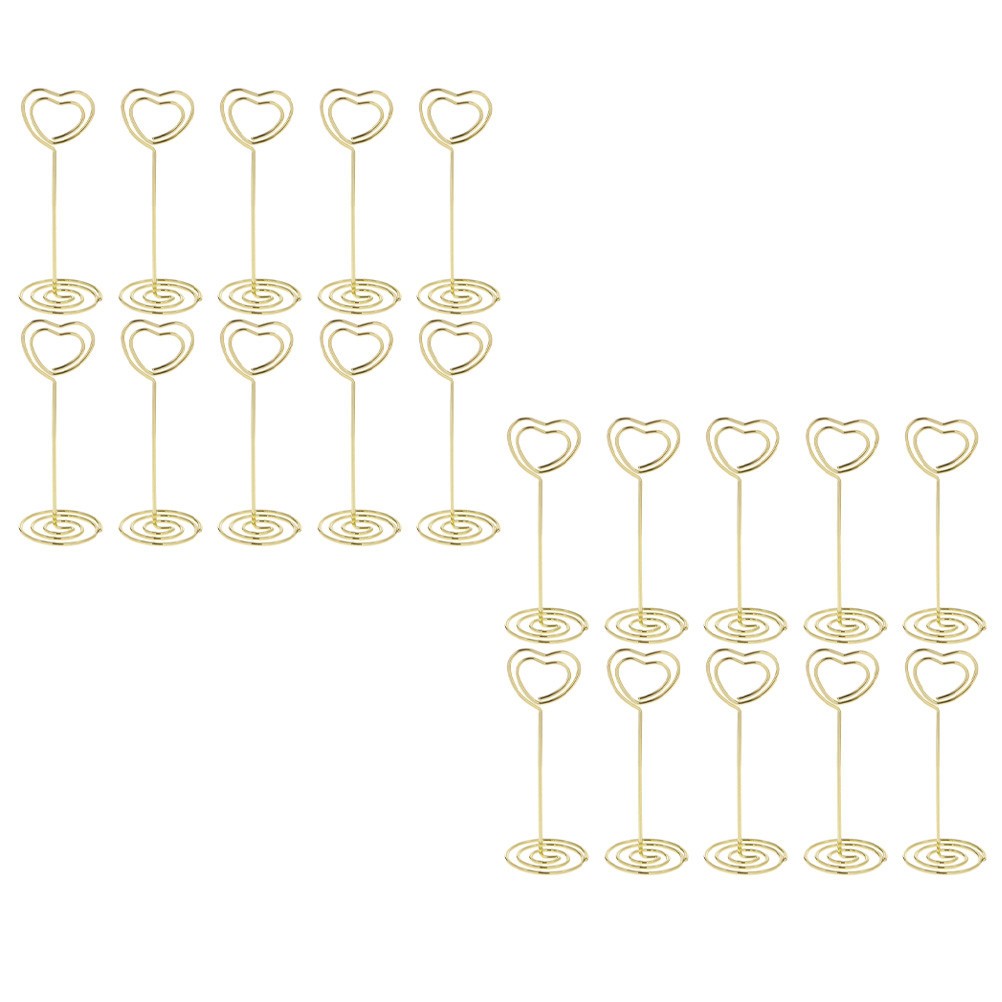 20 Pcs Household Metal Memo Holders Decorative Card Clips for Party Table
