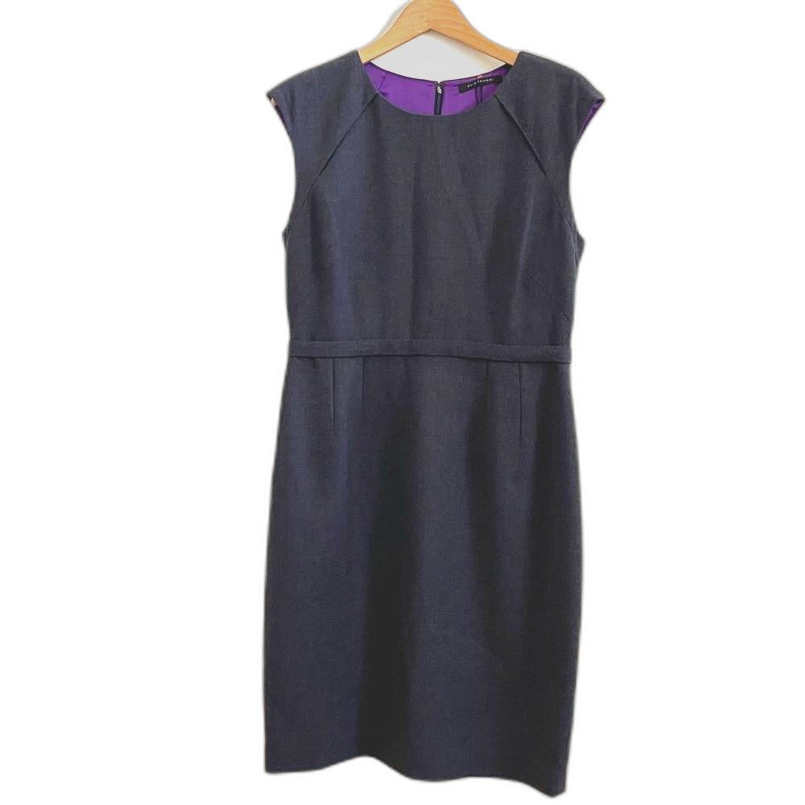 Elie Tahari Jamie Wool Sheath Dress Gray Size 14 Career Work Office NEW
