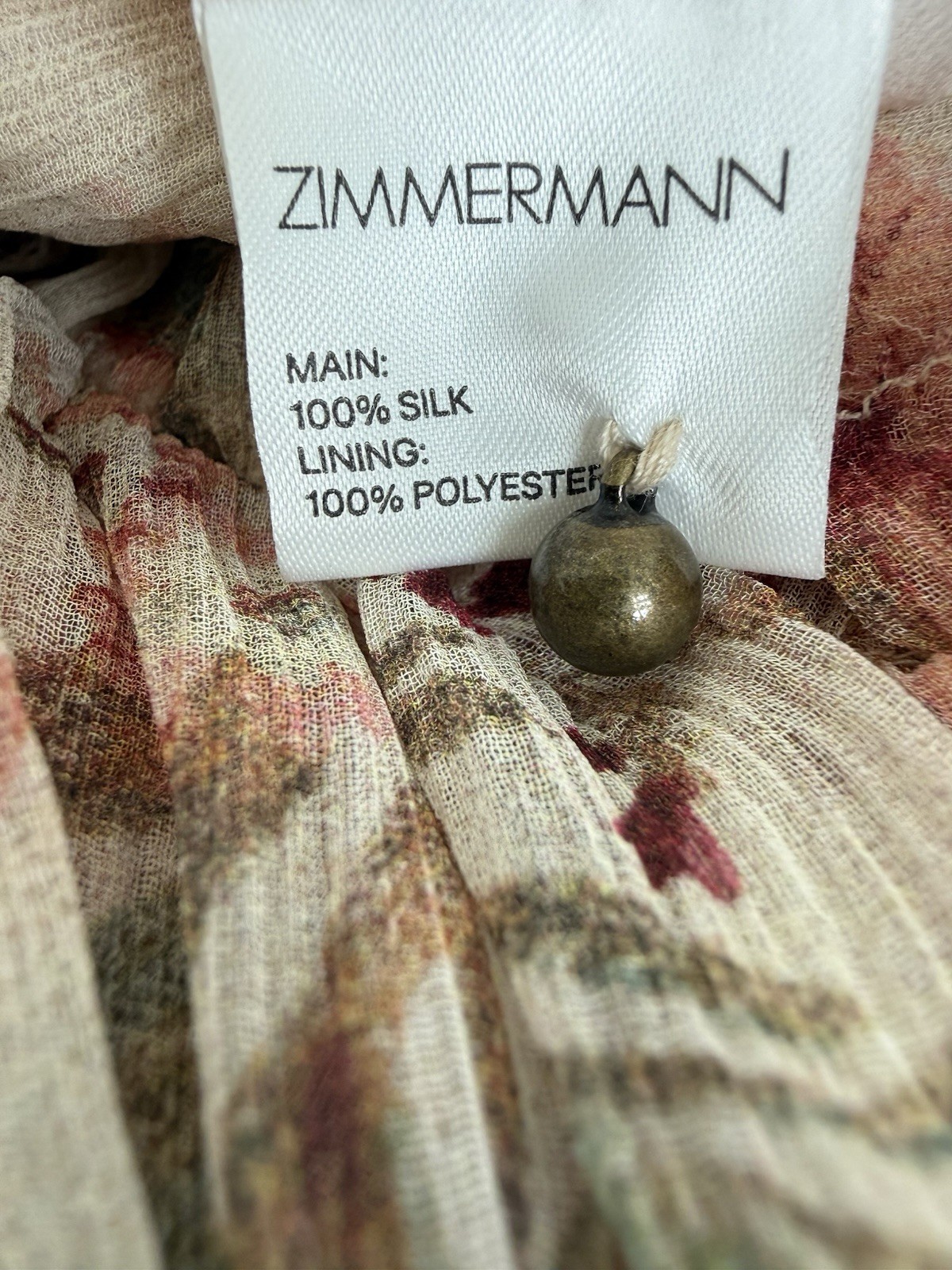 ZIMMERMANN Floral Silk Chiffon A-Line High Neck Ruffle Romper Sz 2