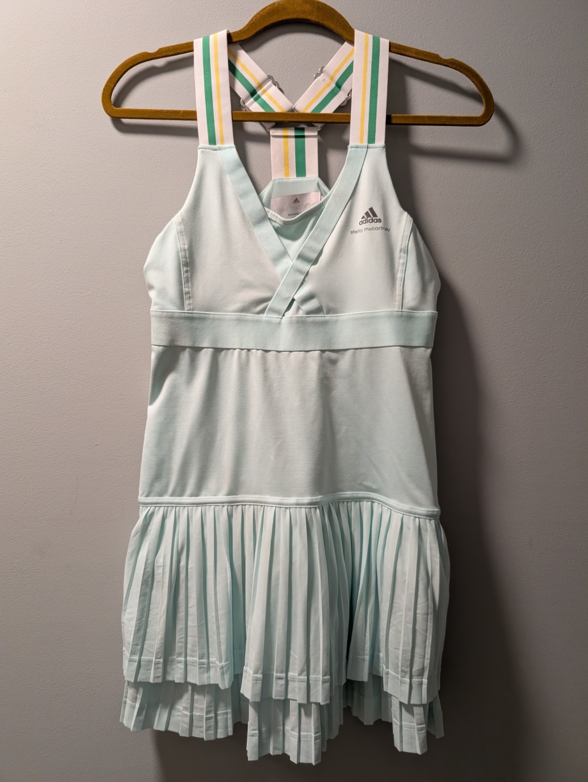 Adidas Stella McCartney Barricade Aqua Tennis Dress 40 Womens M Racer Back