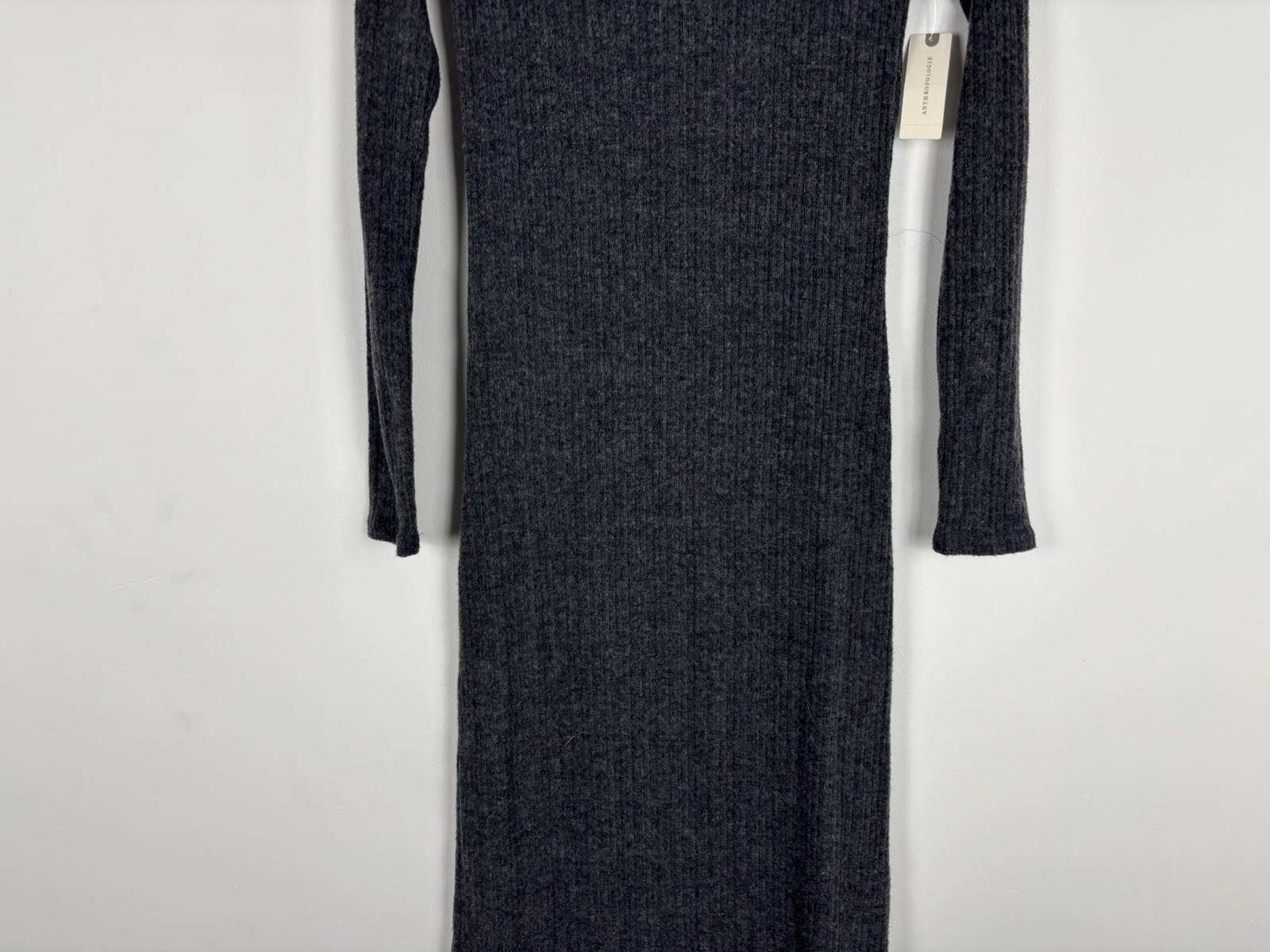Nwt Daily Practice Sweater Dress Size Xs Gray Turtleneck Ribbed Midi Splits