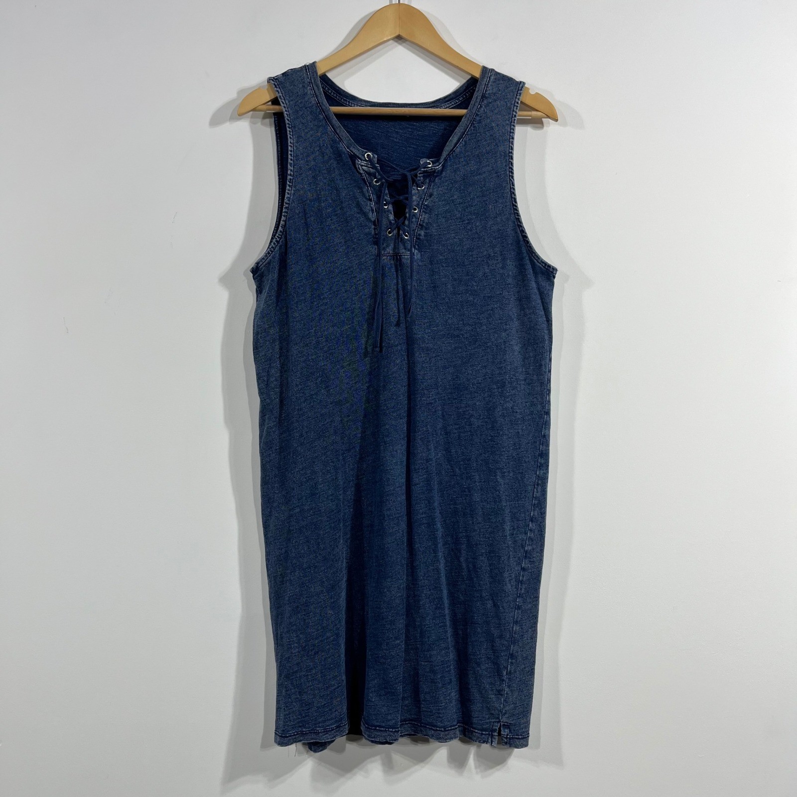 Jane Delancey Coastal Fisherman Lace Up Old Money Shift Dress Womens Medium Boho