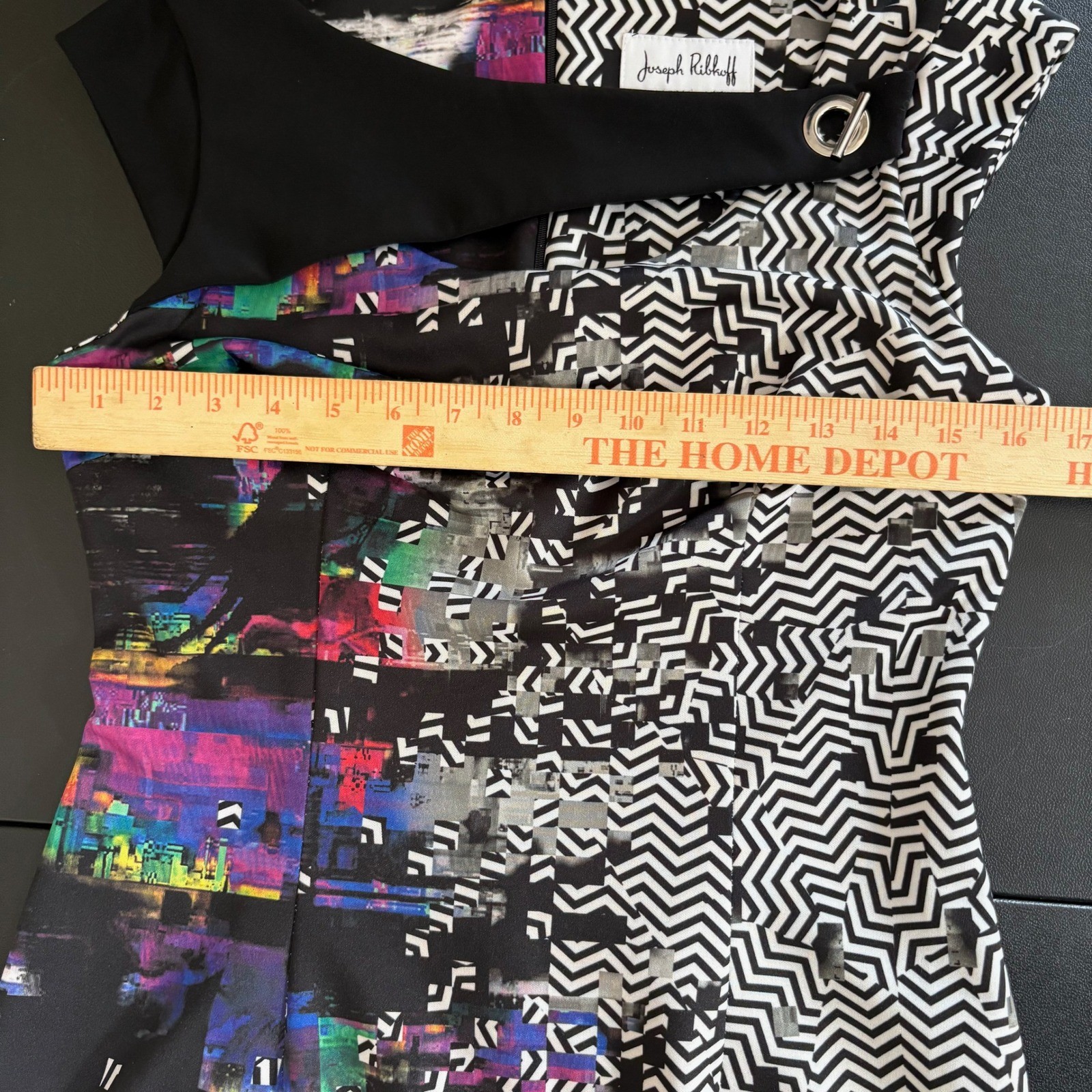 Joseph Ribkoff Abstract Geometric Mixed Print Sheath Dress Size 8 Office Career
