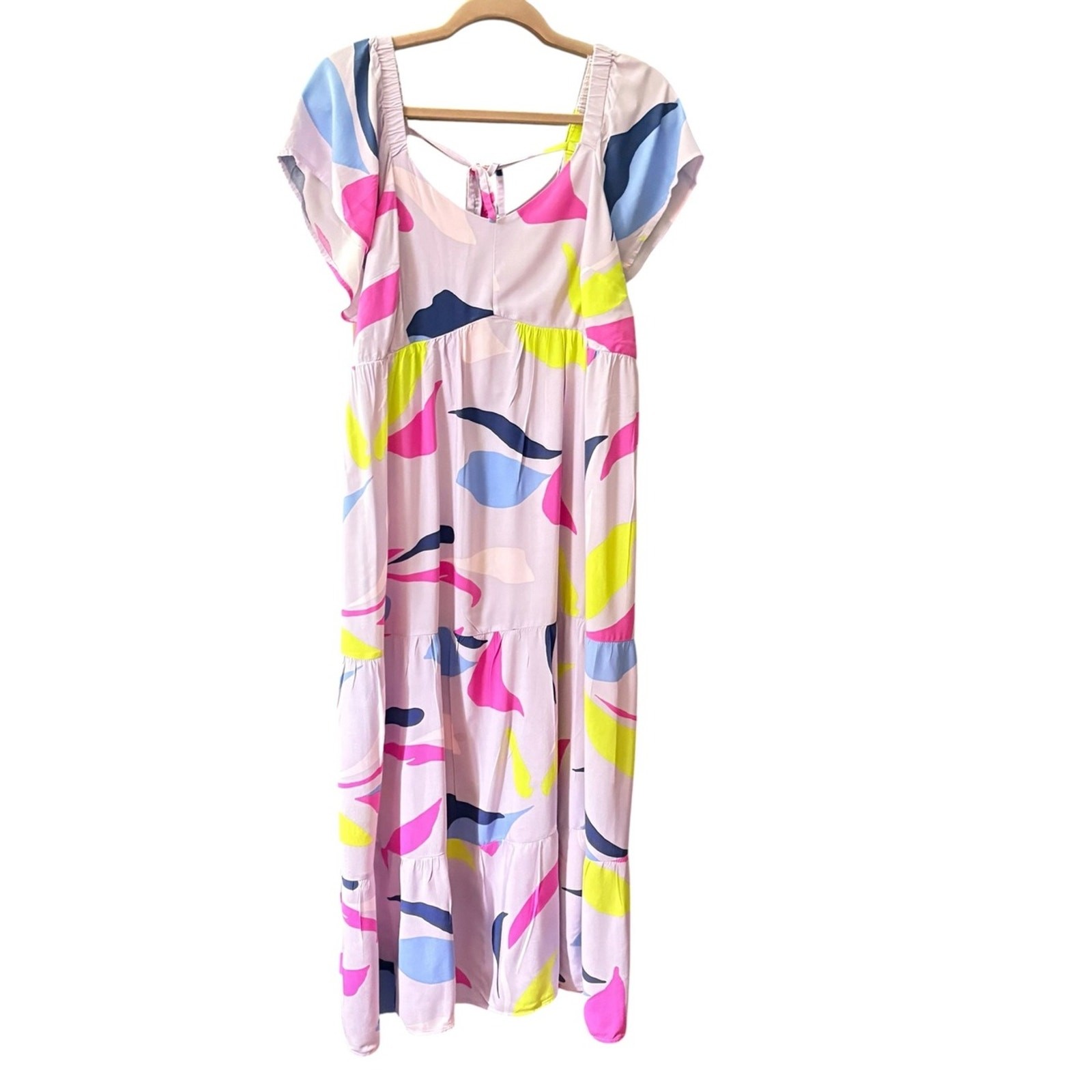 Isabel by Ingrid Pink & Multi Colored Abstract Maternity Maxi Dress sz XL