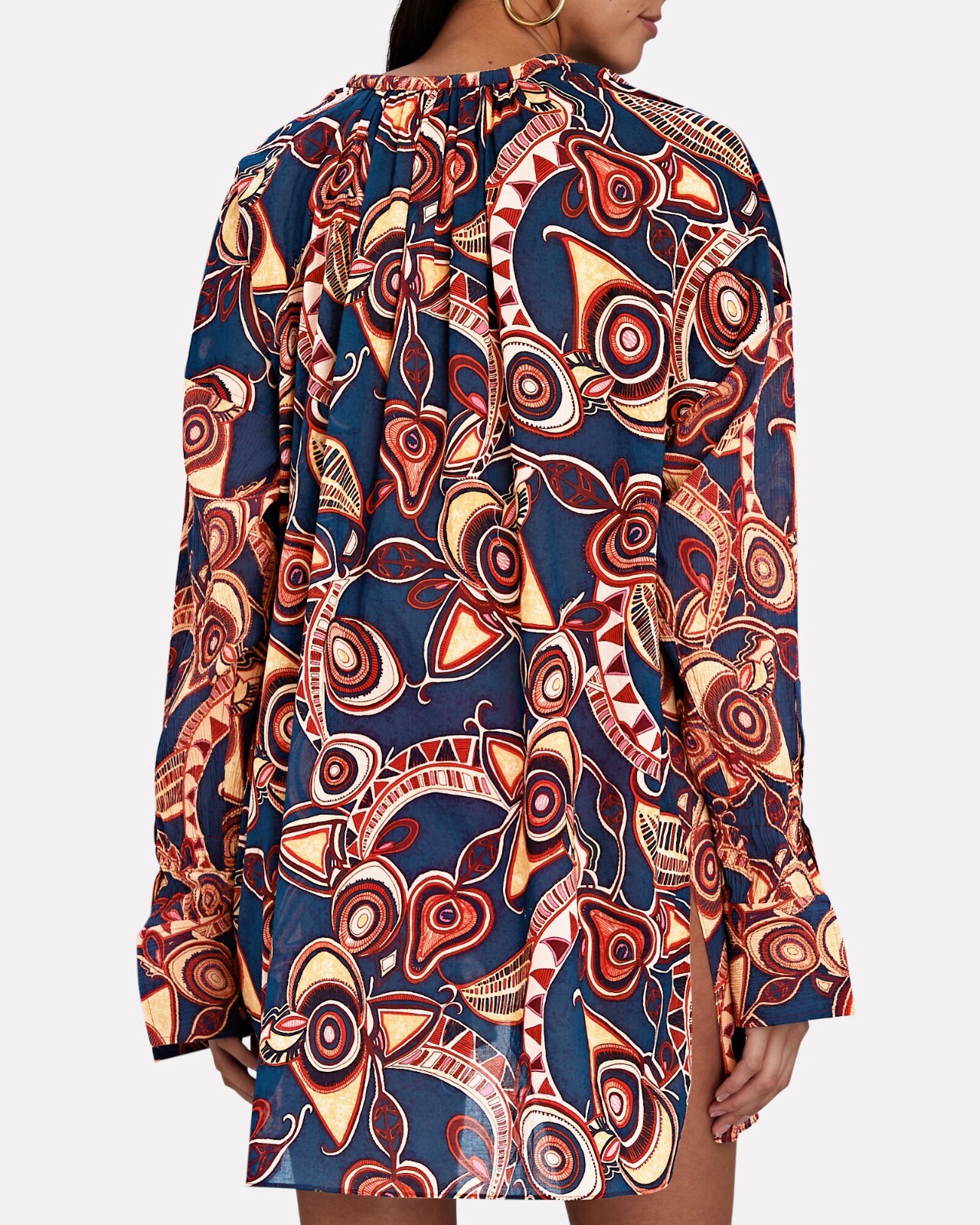 NWT $295 A.L.C. Paulina Printed Silk Gauze Mini Shirt Dress M/L