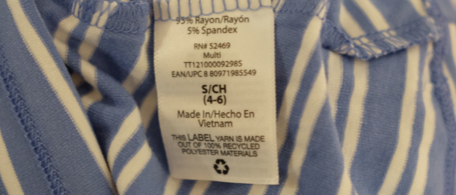 NWT! Time and Tru Blue & White Stripped Sleeveless Tank Dress Womens S #A-67
