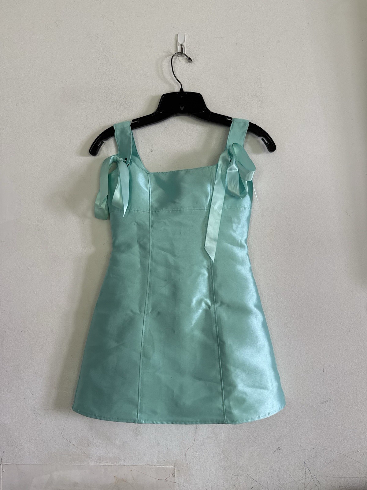 Current Mood Dolls Kill Womens Pixie Starbust Aqua Taffeta Mini Dress, Size XXS