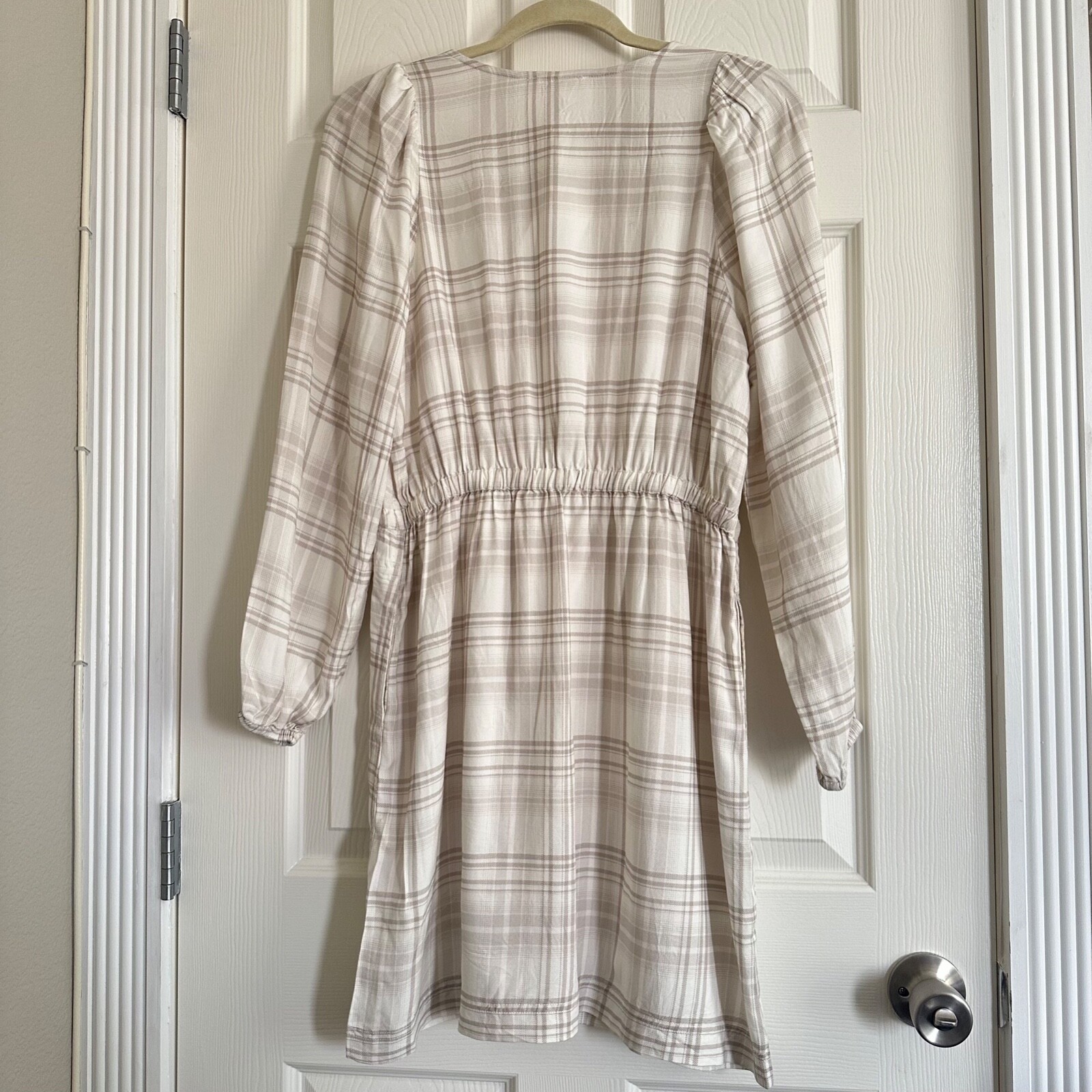Splendid Plaid Sutton Button Front Drawstring Waist Dress Size Small NWT