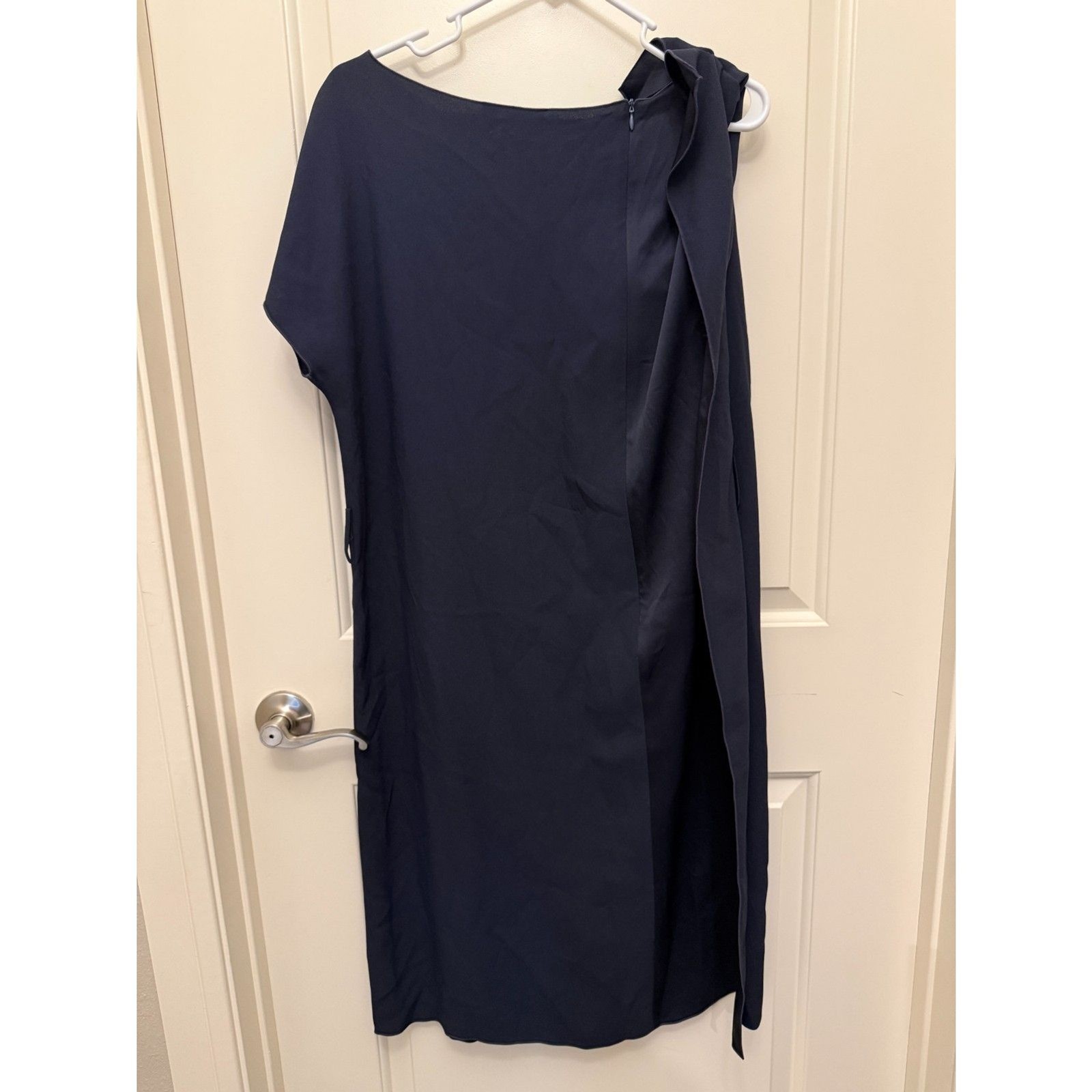 PIAZZA SEMPIONE Made in Italy Navy Draped Sheath Dress Size IT 42 – US12
