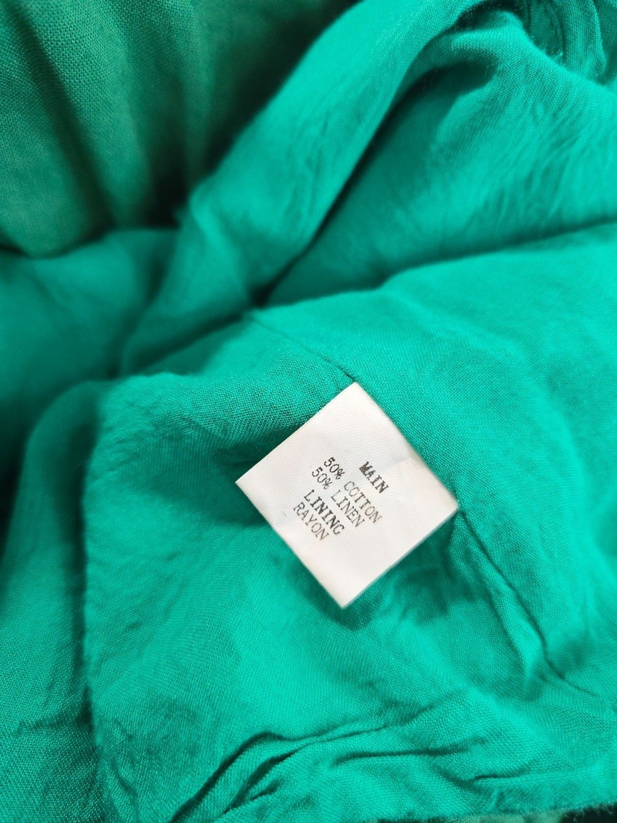 All About May Maxi Dress Size 4 Green Linen Blend Side cut out Milkmaid boho BZ
